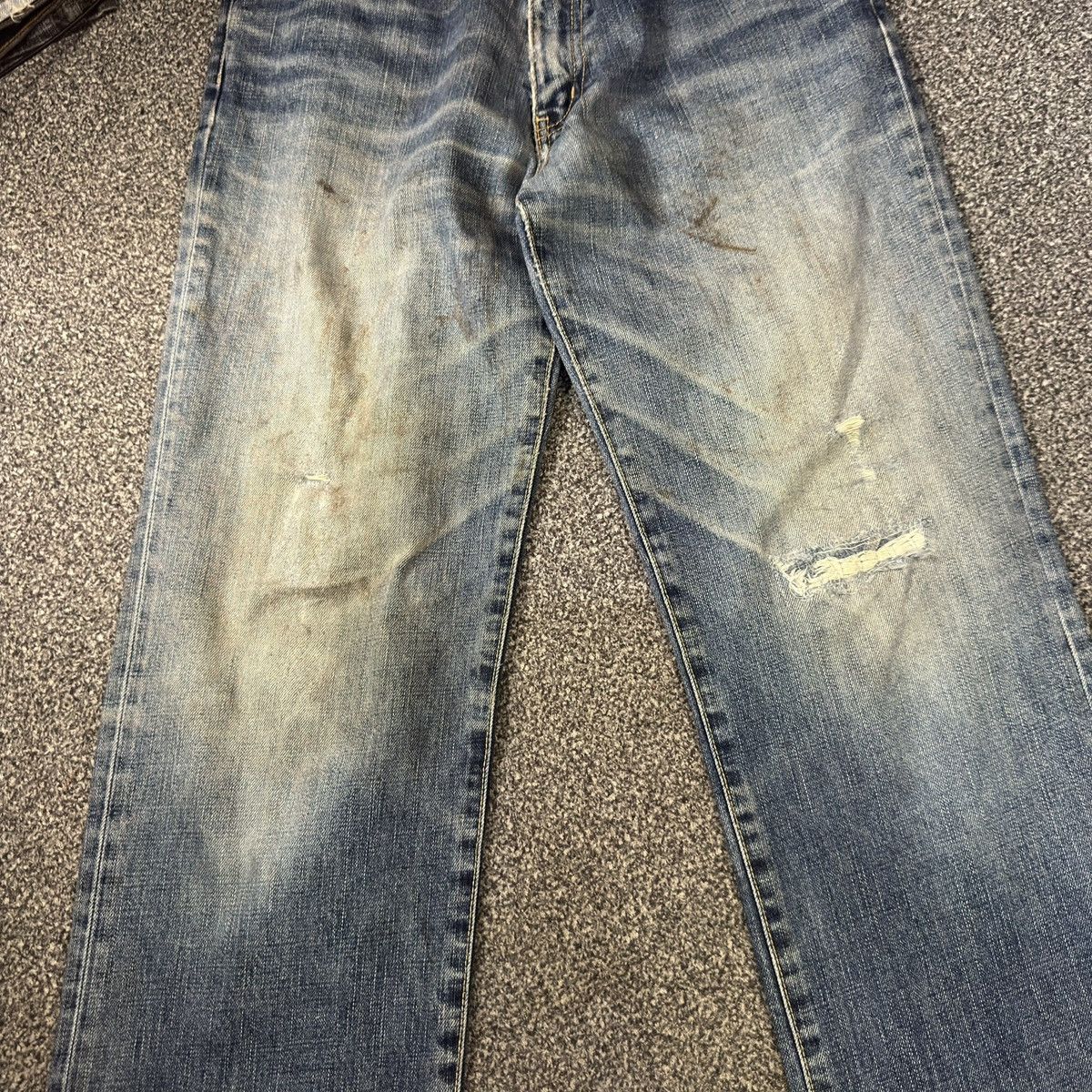 Undercover × Uniqlo 🔥🇯🇵 Vintage 90s S002 Uniqlo Dirty Distressed Jeans Denim Size US 31 - 4 Thumbnail