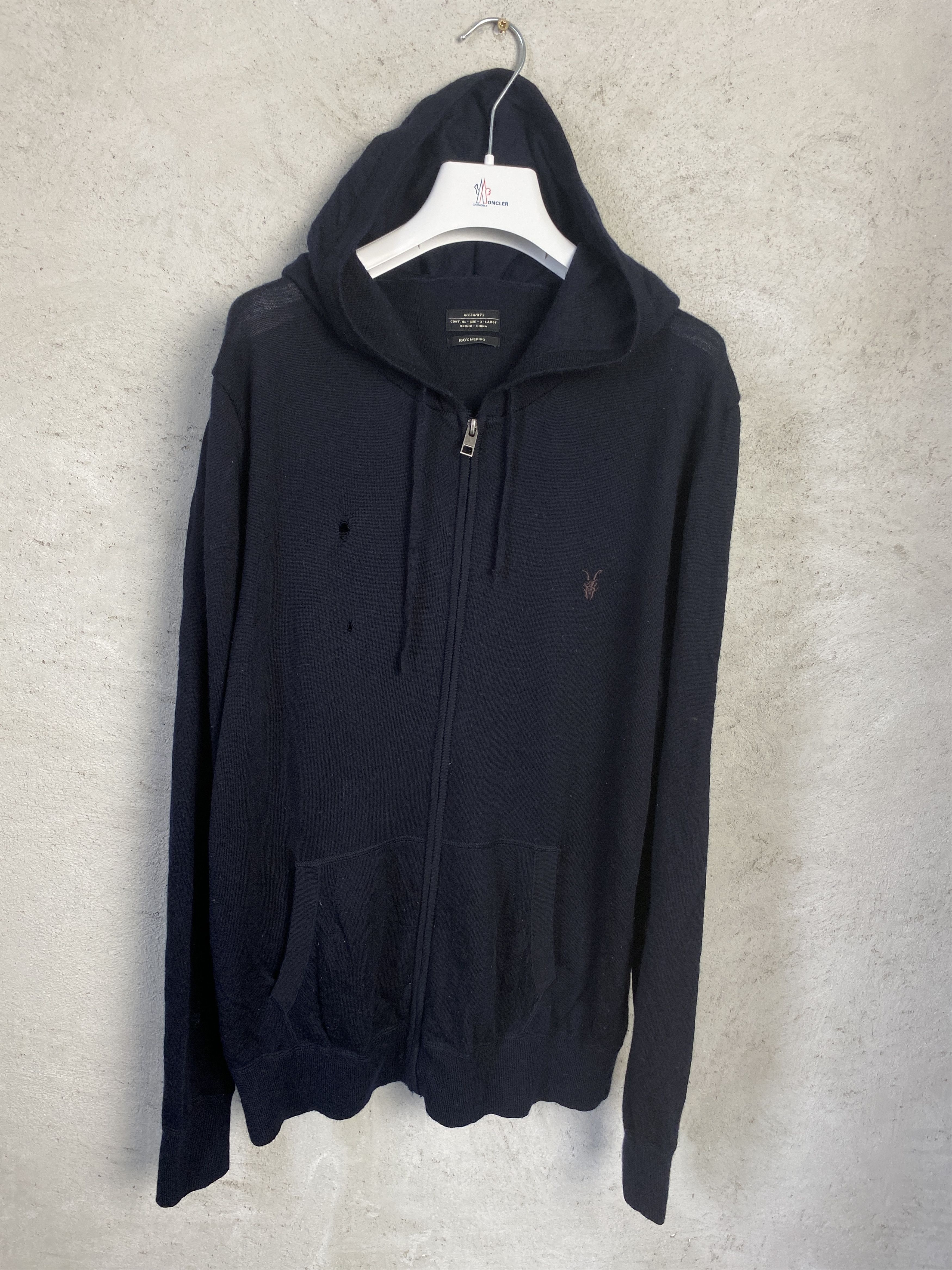 Allsaints Allsaints Mode Merino zip-up hoodie wool opium y2k Size US XL / EU 56 / 4 - 1 Thumbnail