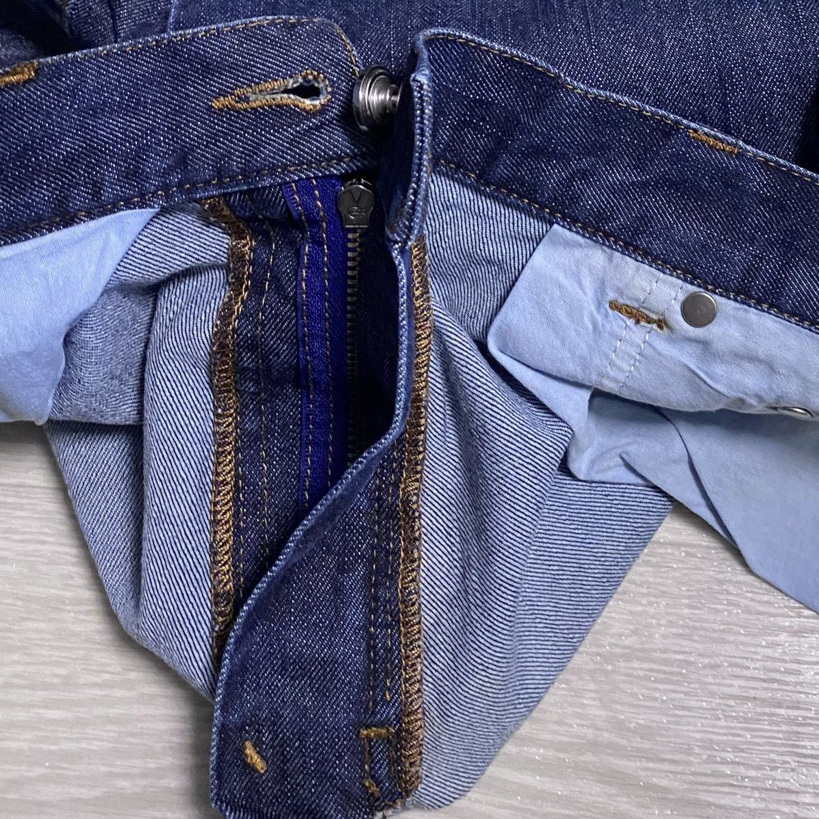 Versace Vintage Gianni Versace Sport Straight Cotton Navy Jean Denim Size US 34 / EU 50 - 20 Thumbnail