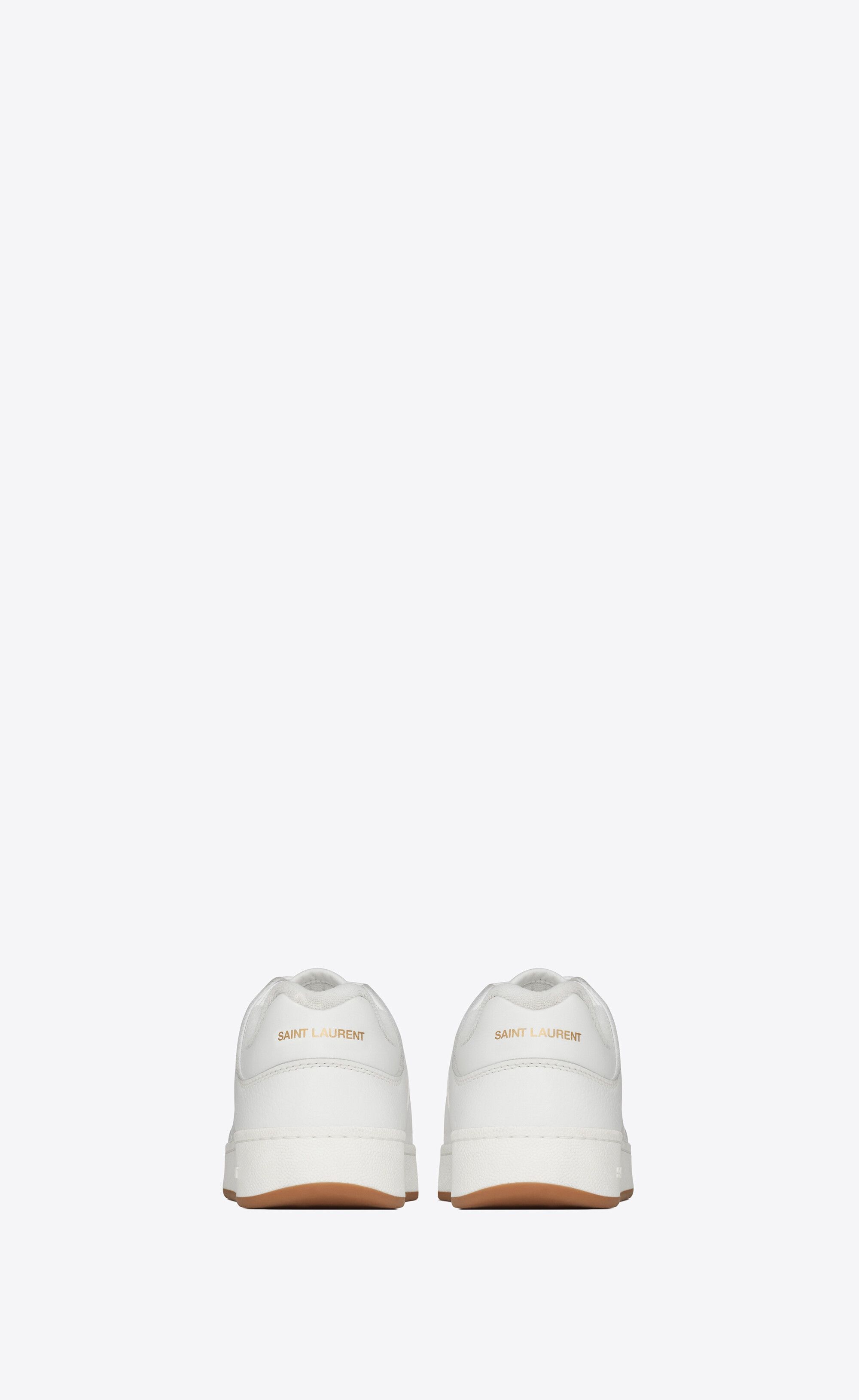 Saint Laurent Paris oc11z1125 SL/61 Low Top Sneakers in Smooth Grained Leather Size US 7.5 / EU 40-41 - 3 Thumbnail