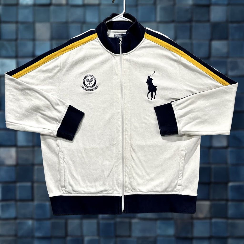 Polo Ralph Lauren VINTAGE Polo Ralph Lauren Jacket Men 2XL White Wimbledon Ballperson Full Zip Tennis Sweatshirt Size US XXL / EU 58 / 5 - 1 Thumbnail