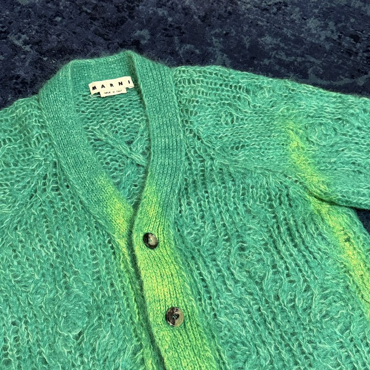Marni Marni Mohair Spray Cardigan light green - Size 48 Size US M / EU 48-50 / 2 - 2 Thumbnail