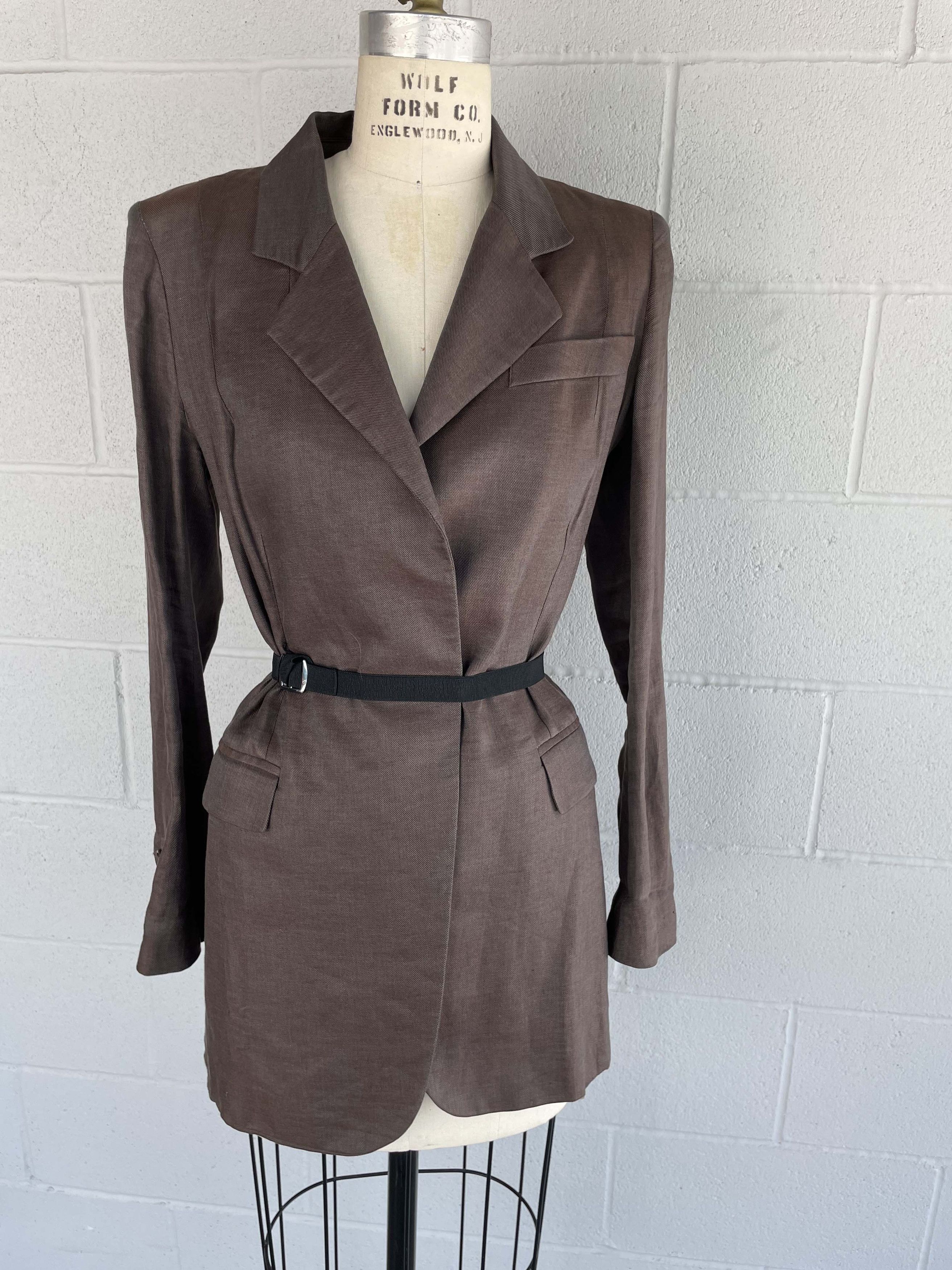Wim Neels Wim Neels Copper Minimalist blazer / elastic belt Size S / US 4 / IT 40 - 1 Thumbnail