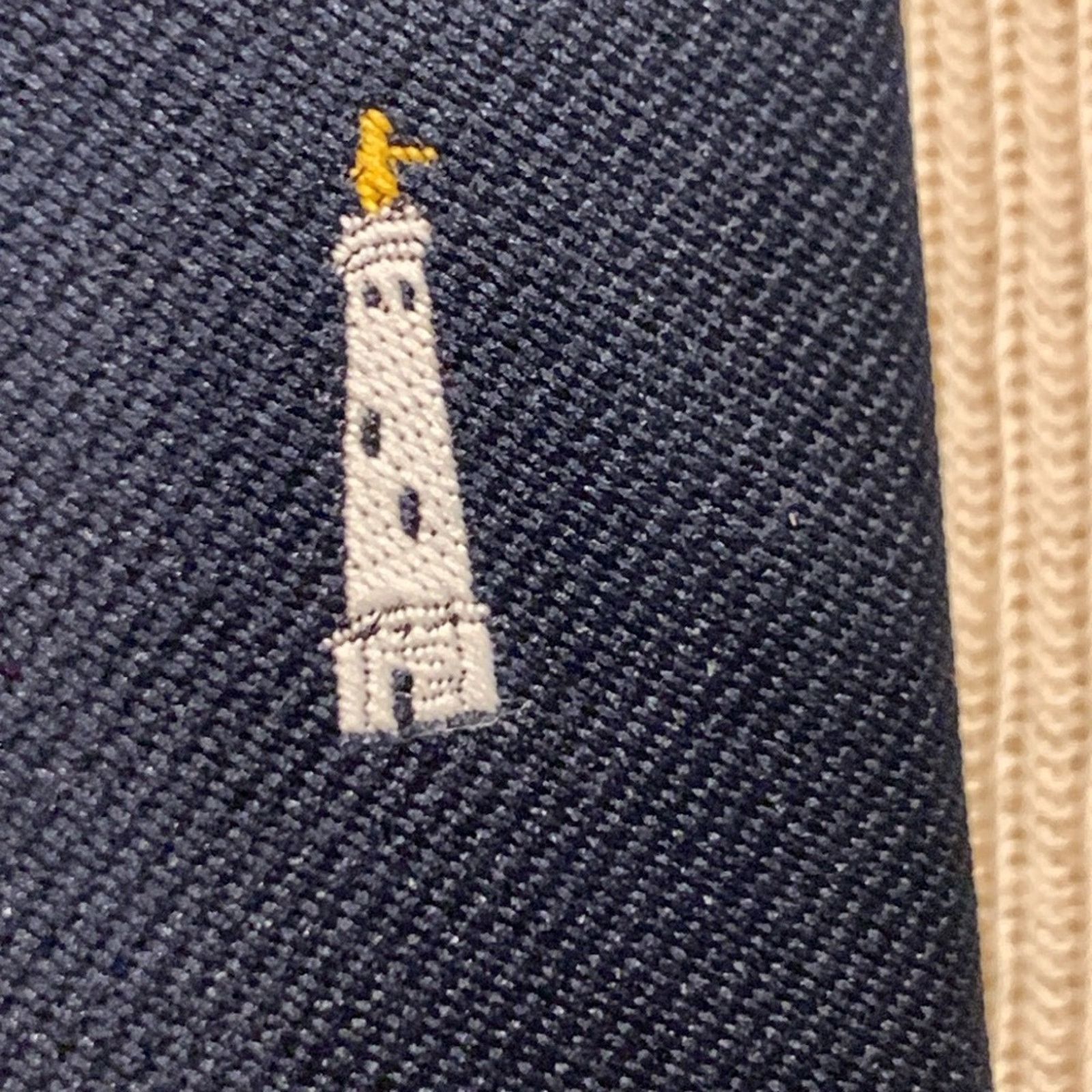 Vintage 80’s necktie Duxbury,Massachusetts lighthouses ocean coastal Size ONE SIZE - 2 Thumbnail