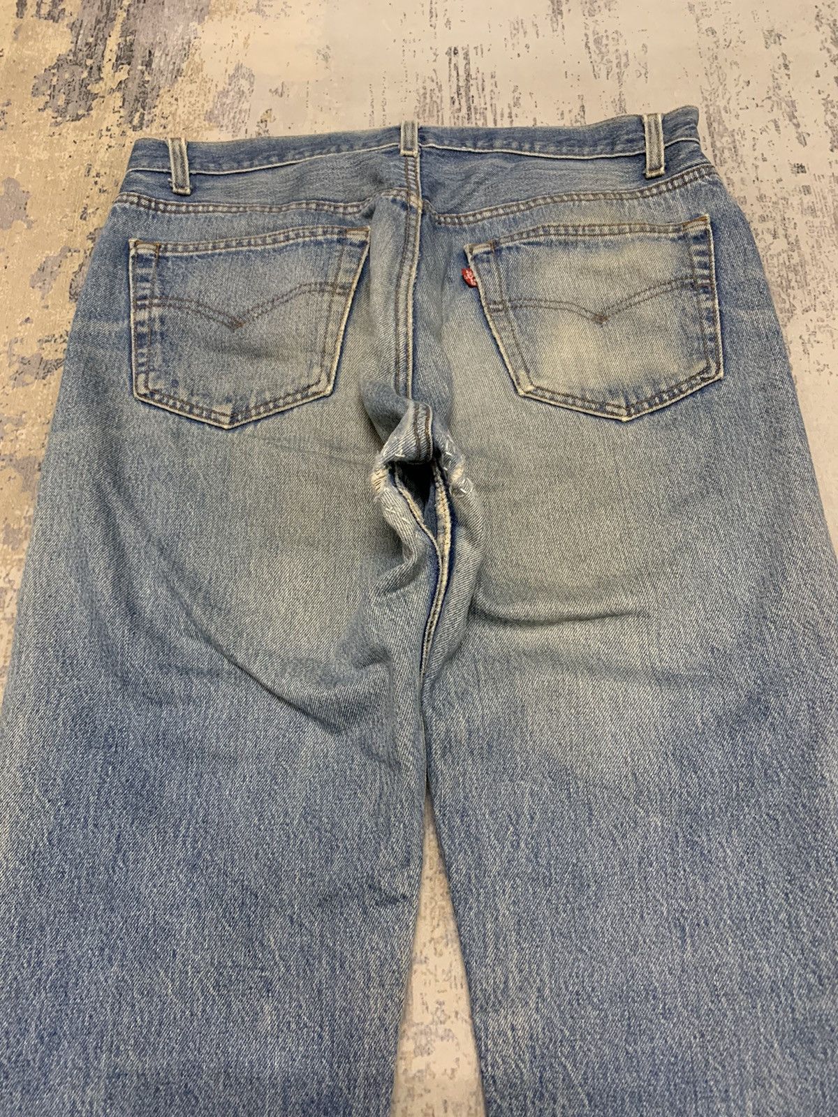 Jean Vintage 80s Sashiko Reworked Levis 501 Distressed Jeans Size US 34 / EU 50 - 16 Thumbnail
