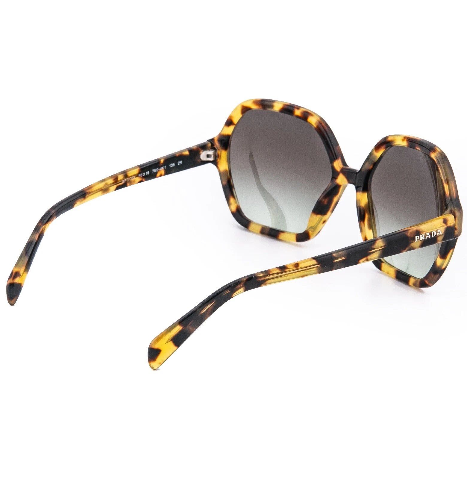 Prada PRADA SOFT POP 06S Geometric Sunglasses Brown Havana SPR06S Size ONE SIZE - 3 Thumbnail