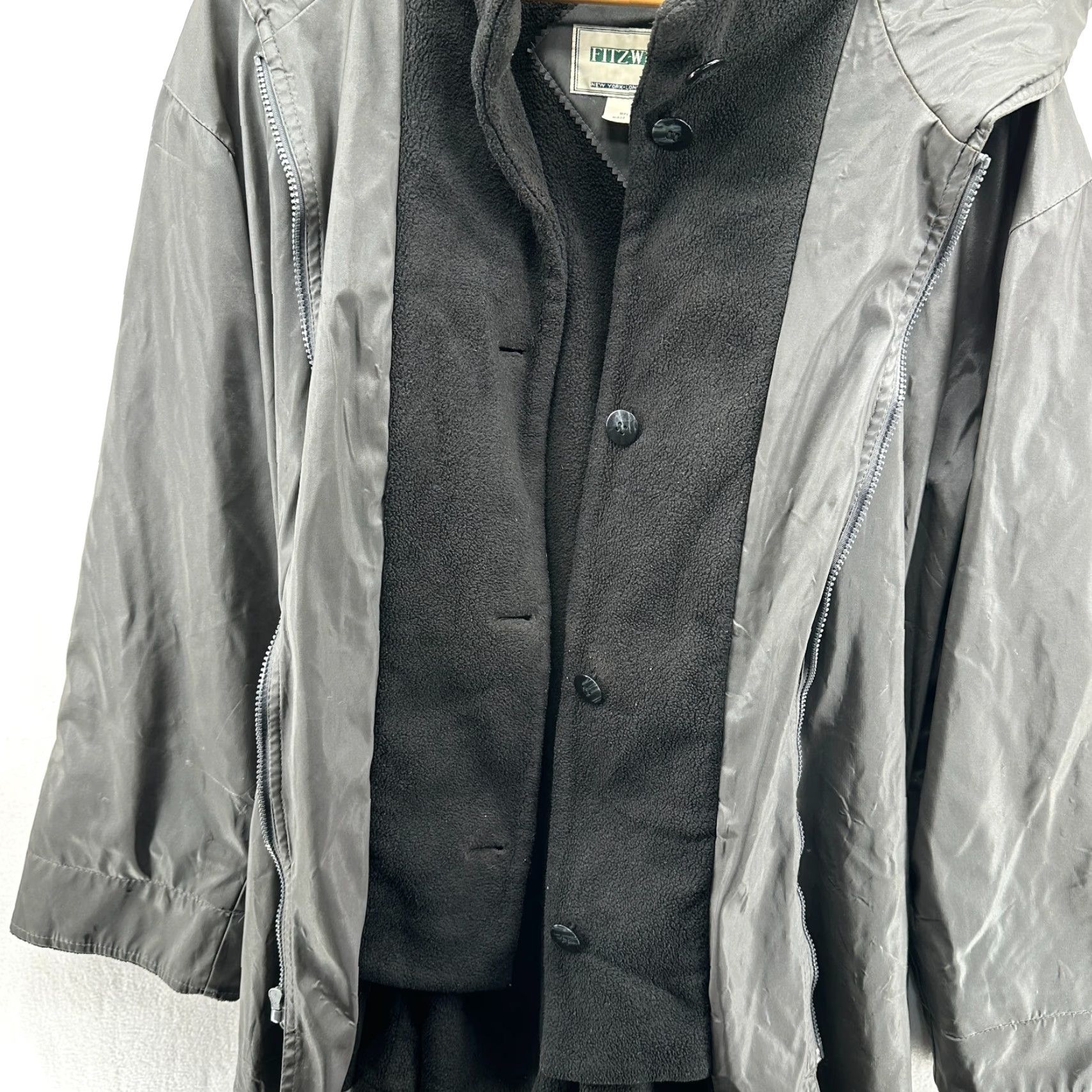 Vintage VINTAGE Fitz-Wright Parka Rain Jacket Fleece Lined Full Zip Oversized Womens Large Black Size L / US 10 / IT 46 - 4 Thumbnail