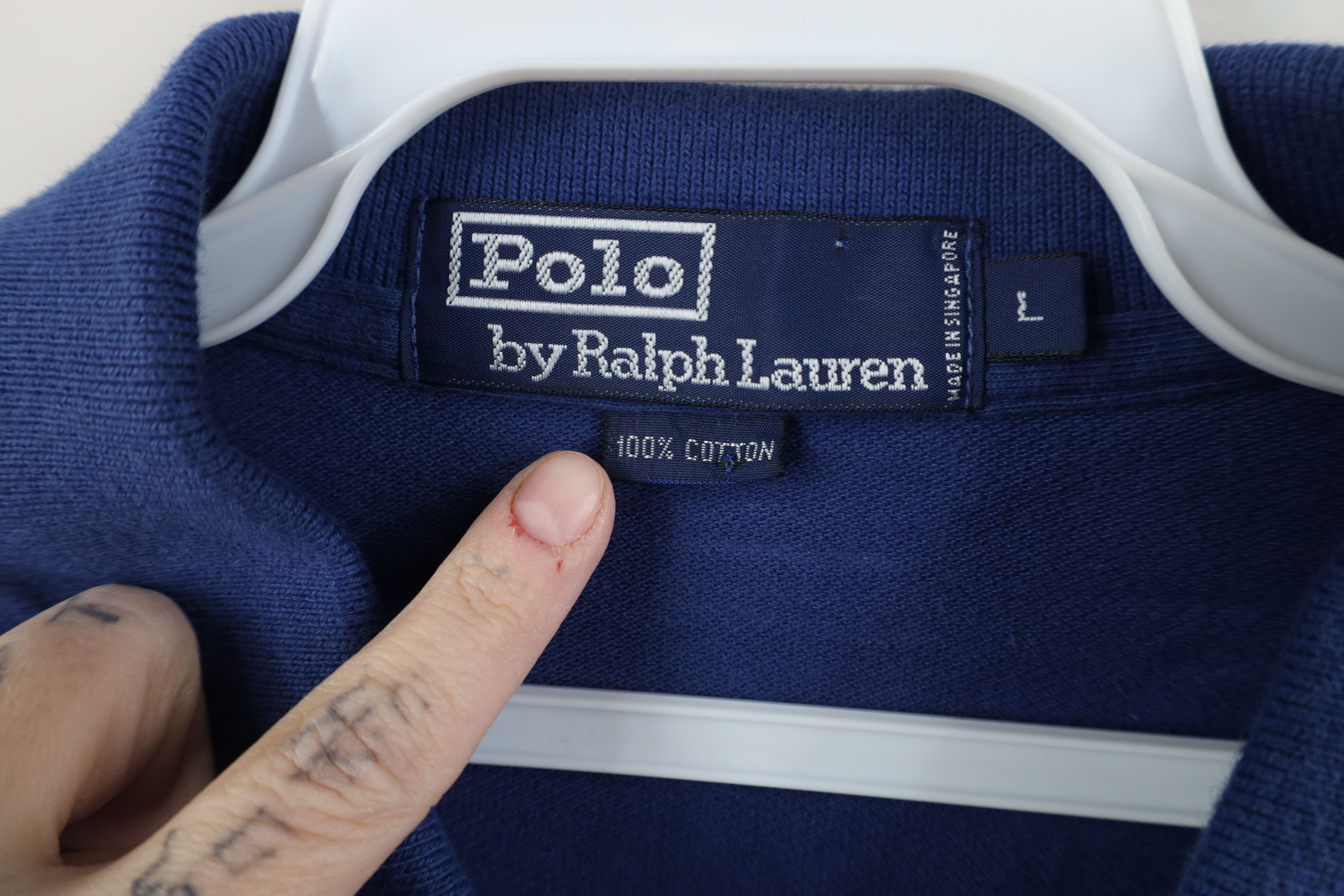 Ralph Lauren Vintage 90s Ralph Lauren Long Sleeve Rugby Polo Shirt Blue Size US L / EU 52-54 / 3 - 9 Thumbnail