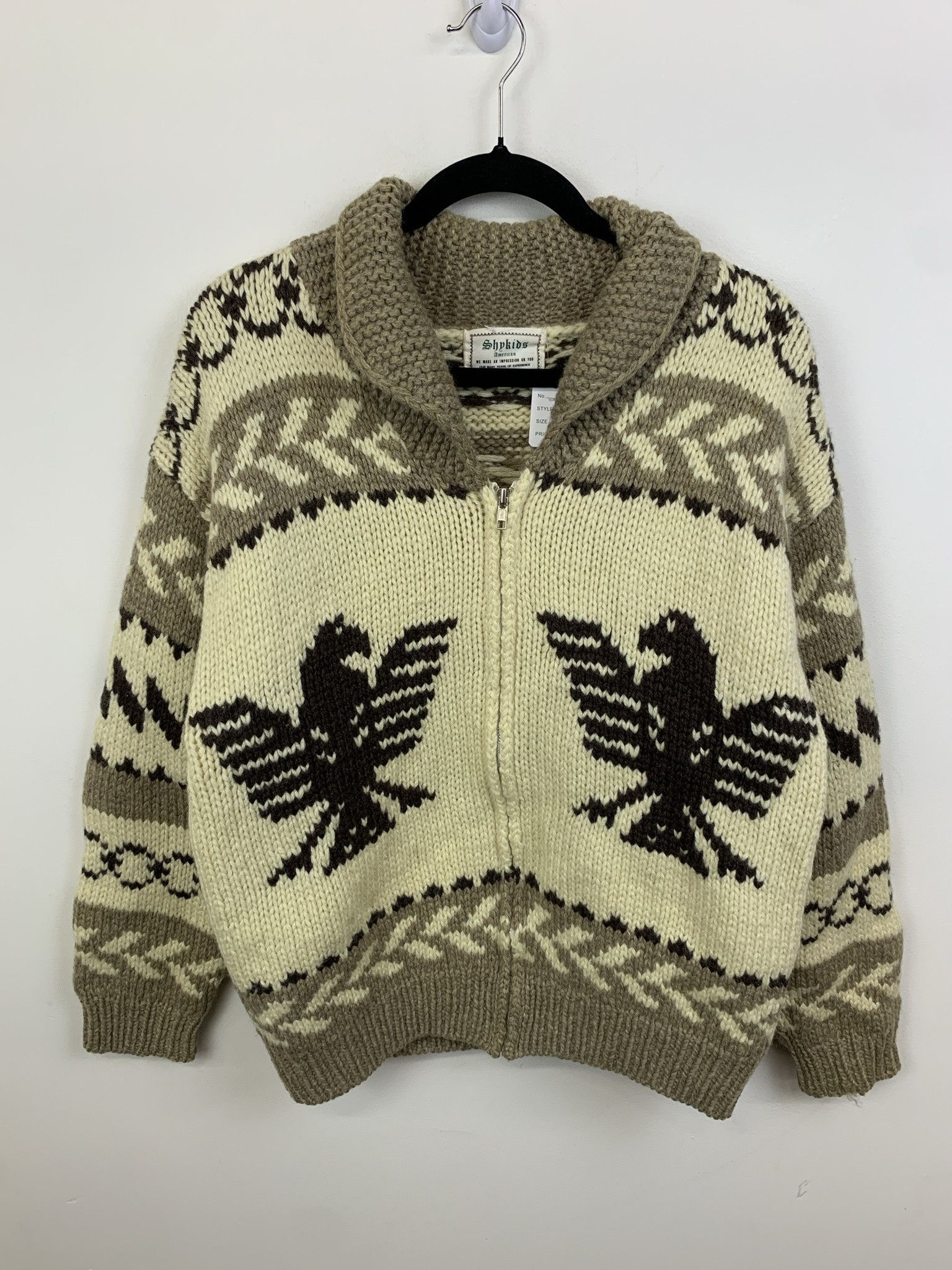Coogi Vintage 1970s Thunderbird Cowichan Zip knit Wool Sweater Size S Size US S / EU 44-46 / 1 - 1 Thumbnail