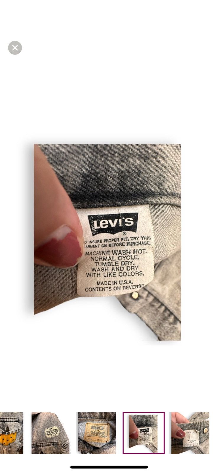 Levi's Women’s XL Vintage Levi’s Denim Jean Cropped Truckers Jacket Size XL / US 12-14 / IT 48-50 - 14 Thumbnail