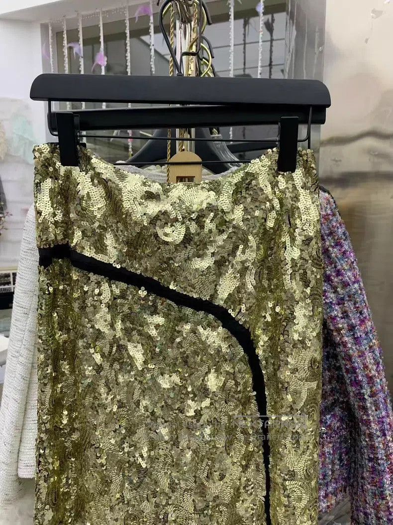 Dries Van Noten Dries Van Noten Sequin Heavy Industry Skirt Size 35" - 2 Thumbnail