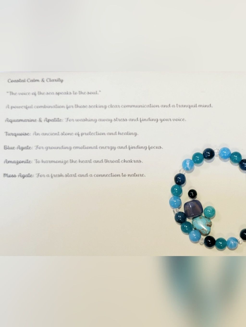 Handmade Gemstone Beaded Bracelet Intent Bundle With Crystals & Card Size ONE SIZE - 1 Thumbnail