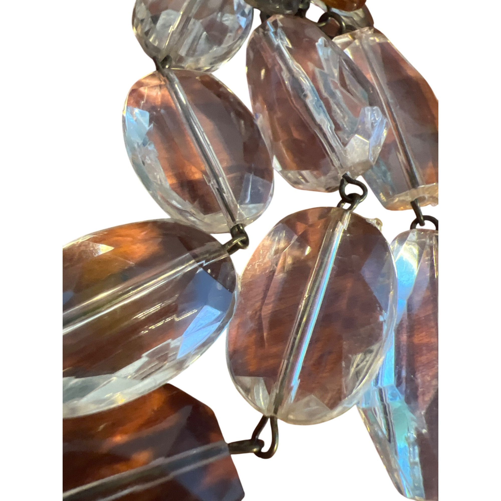 Other Vintage Clear & Blue Acrylic Beaded Necklace Flower Accents Size ONE SIZE - 2 Thumbnail