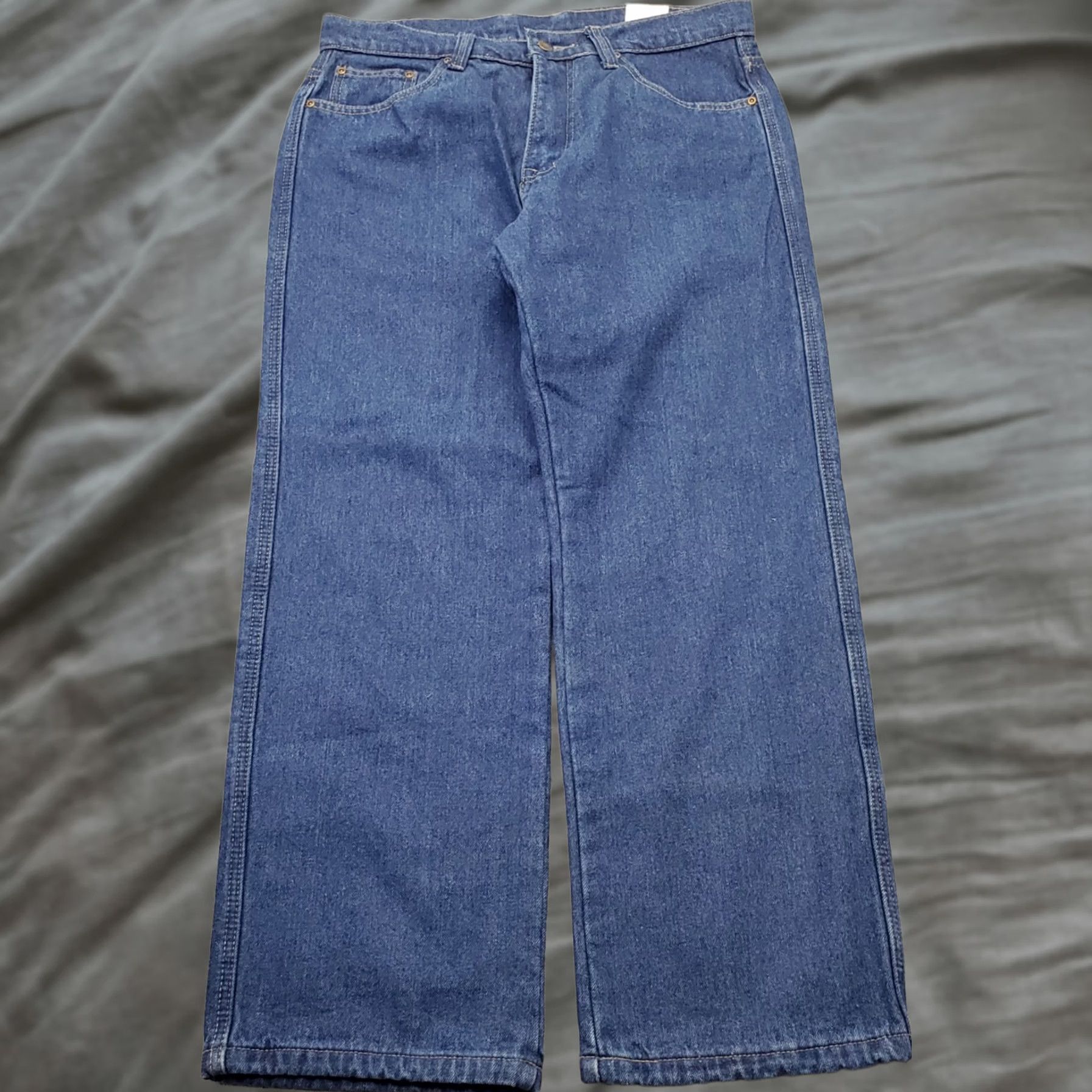 Vintage Smith’s Workwear Jeans Mens 34x30 Blue Denim Flannel Lined Grunge Straight Leg Shirt? Size US 34 / EU 50 - 1 Thumbnail