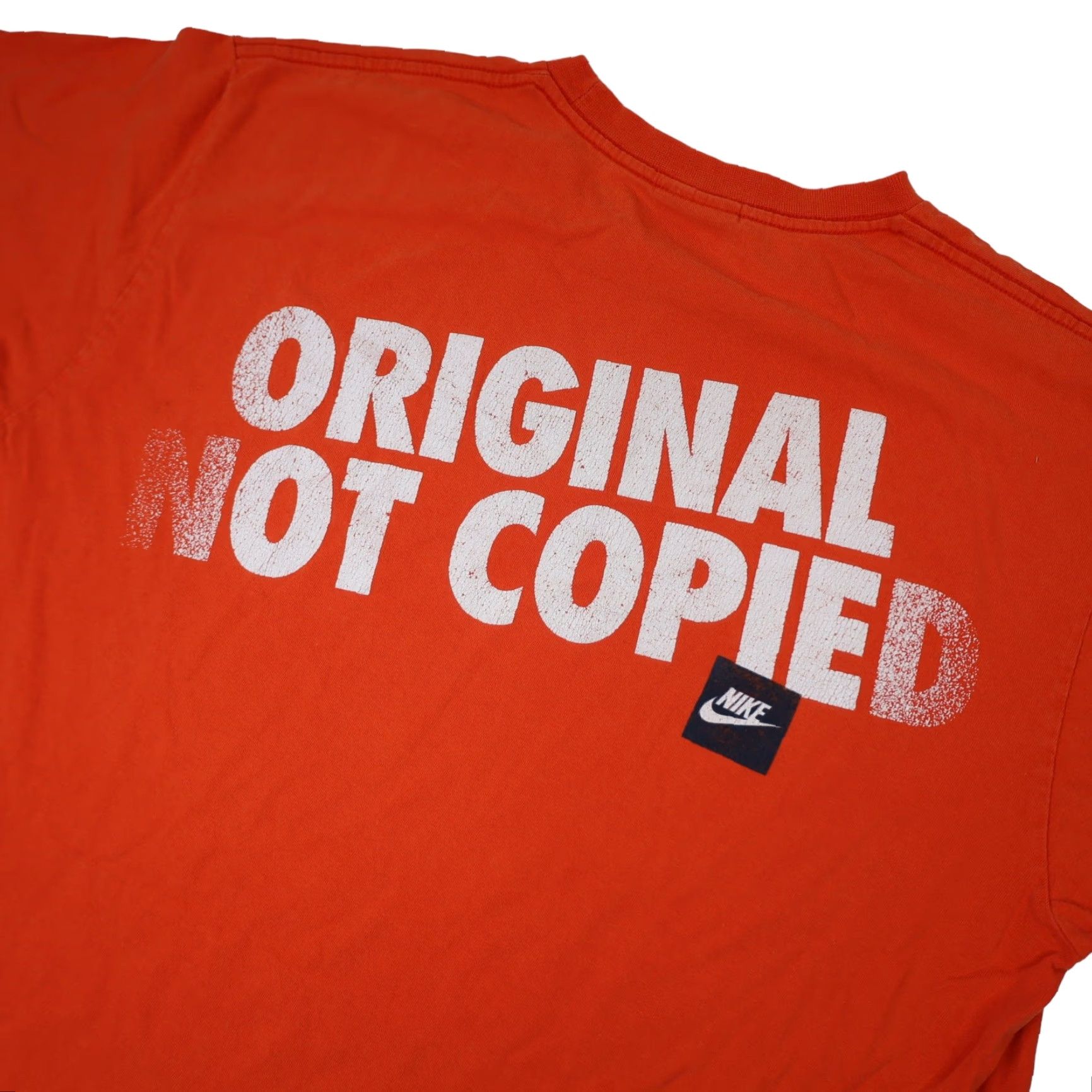 Nike VINTAGE Nike "Original, Not Copied" XL T-Shirt Mens Orange Graphic OLDER 90s? Size US XL / EU 56 / 4 - 8 Thumbnail