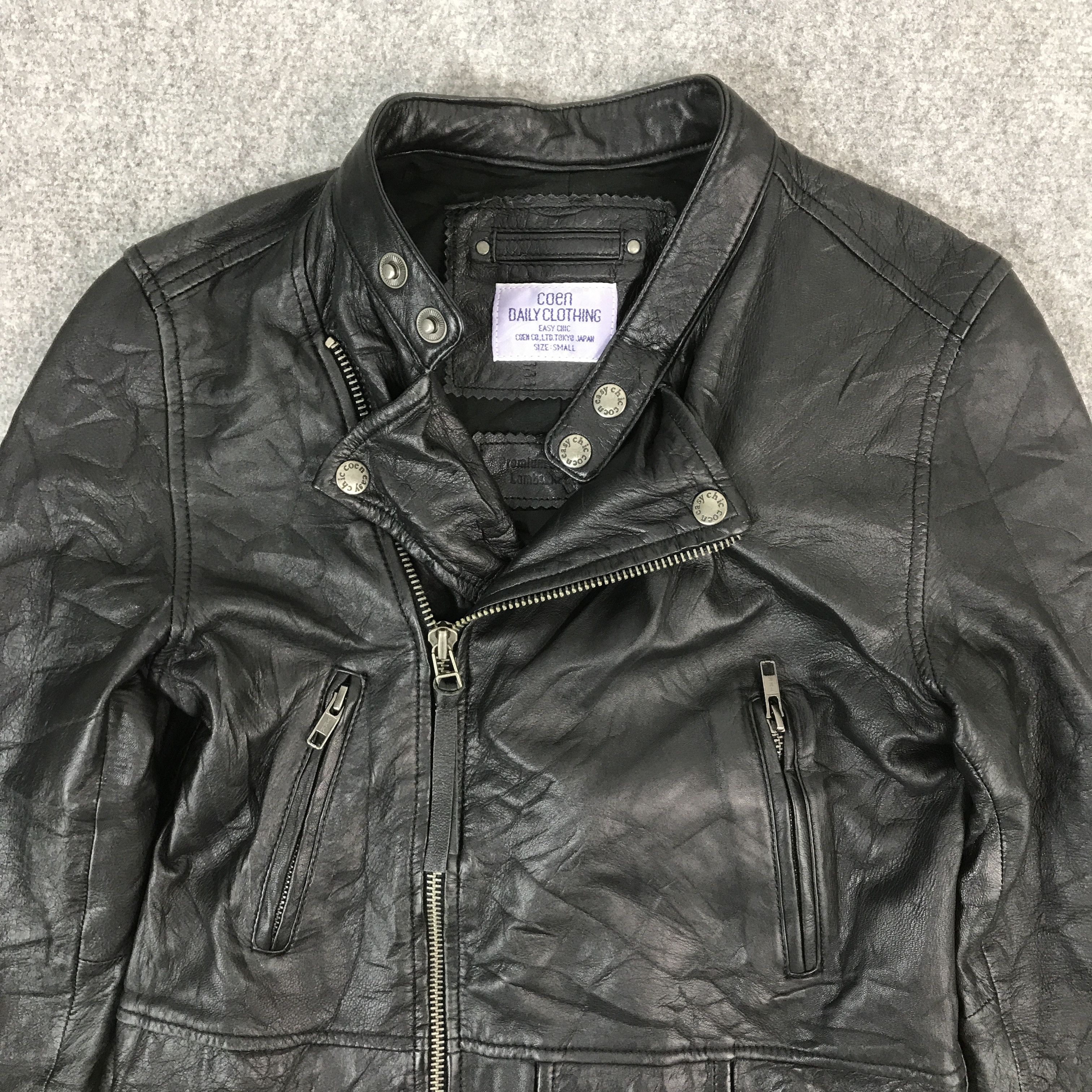 14th Addiction × If Six Was Nine × Japanese Brand COEN JAPAN DESIGN DOUBLE COLLAR LEATHER JACKET Size US XS / EU 42 / 0 - 3 Thumbnail