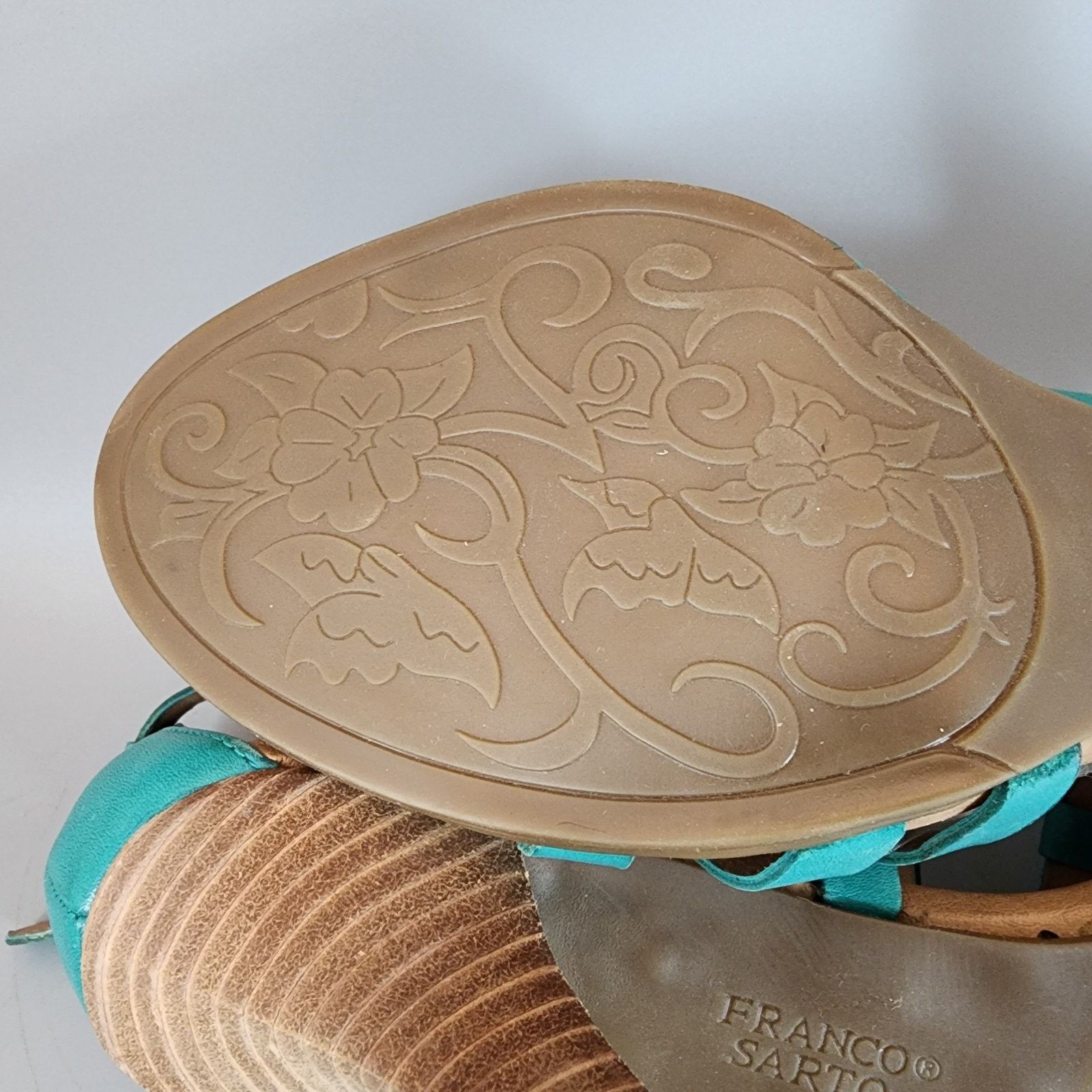 Franco Sarto Franco Sarto Leather Strappy Sandals 9.5M Turquoise 3" Heel Size US 9.5 / IT 39.5 - 10 Thumbnail