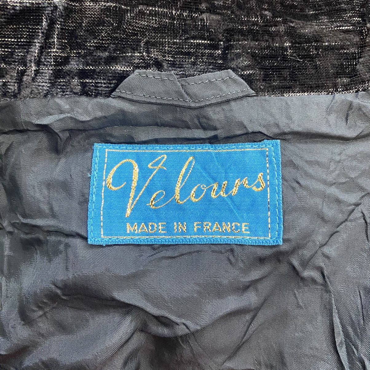 Velour VELOUR France Brand Stripes Velvet Long Black Coat Size US XL / EU 56 / 4 - 6 Thumbnail