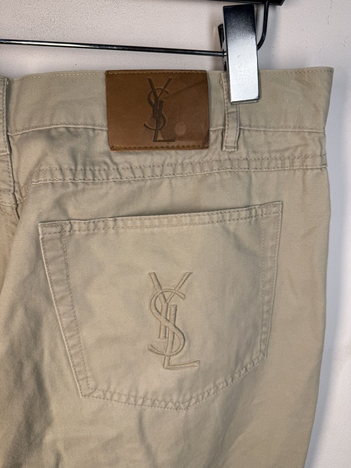 Yves Saint Laurent 34x32 YSL Jeans Beige Denim Pants Casual Old Money Size US 34 / EU 50 - 1 Thumbnail
