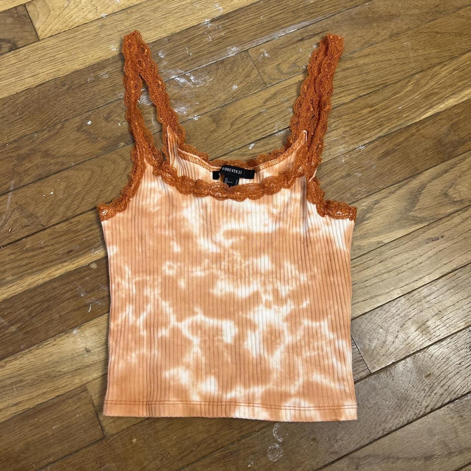Forever 21 y2k tie dye tank top lace trim Size S / US 4 / IT 40 - 2 Thumbnail