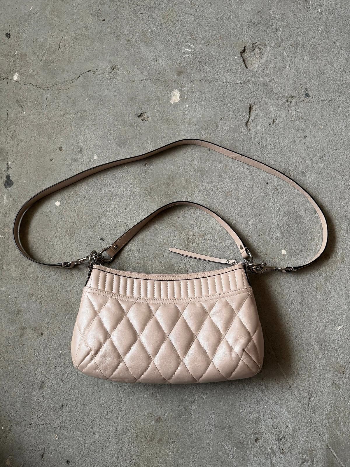 Coach Coach 2Way Leather Quilted Shoulder Bag Cream Size ONE SIZE - 7 Thumbnail
