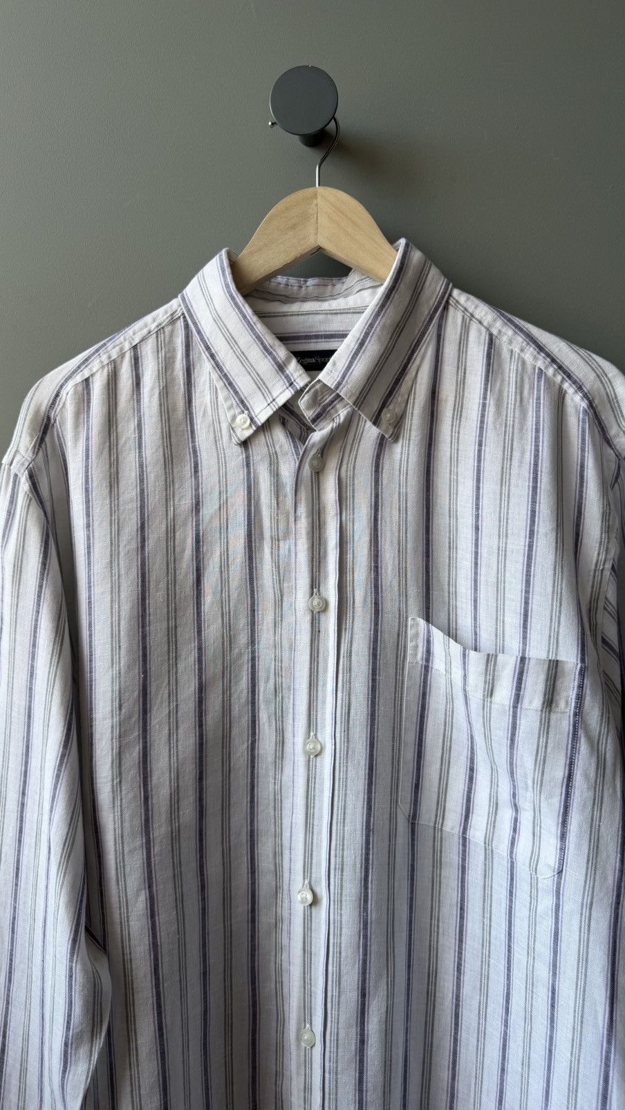 Ermenegildo Zegna Ermenegildo Zegna Sport Striped Linen Shirt Size XL Size US XL / EU 56 / 4 - 2 Thumbnail