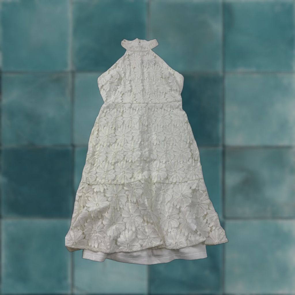 Lulus Lulus Dress Womens M White Lace Halter A-Line Cocktail Party Size M / US 6-8 / IT 42-44 - 1 Thumbnail