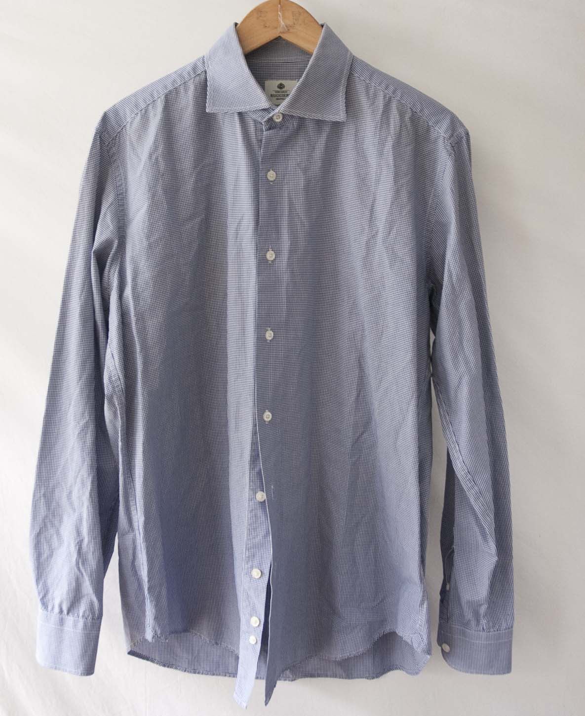 Vincenzo Di Ruggiero Vincenzo Ruggiero Napoli Shirt Size 41/ L Blue Plaid Size US L / EU 52-54 / 3 - 1 Thumbnail