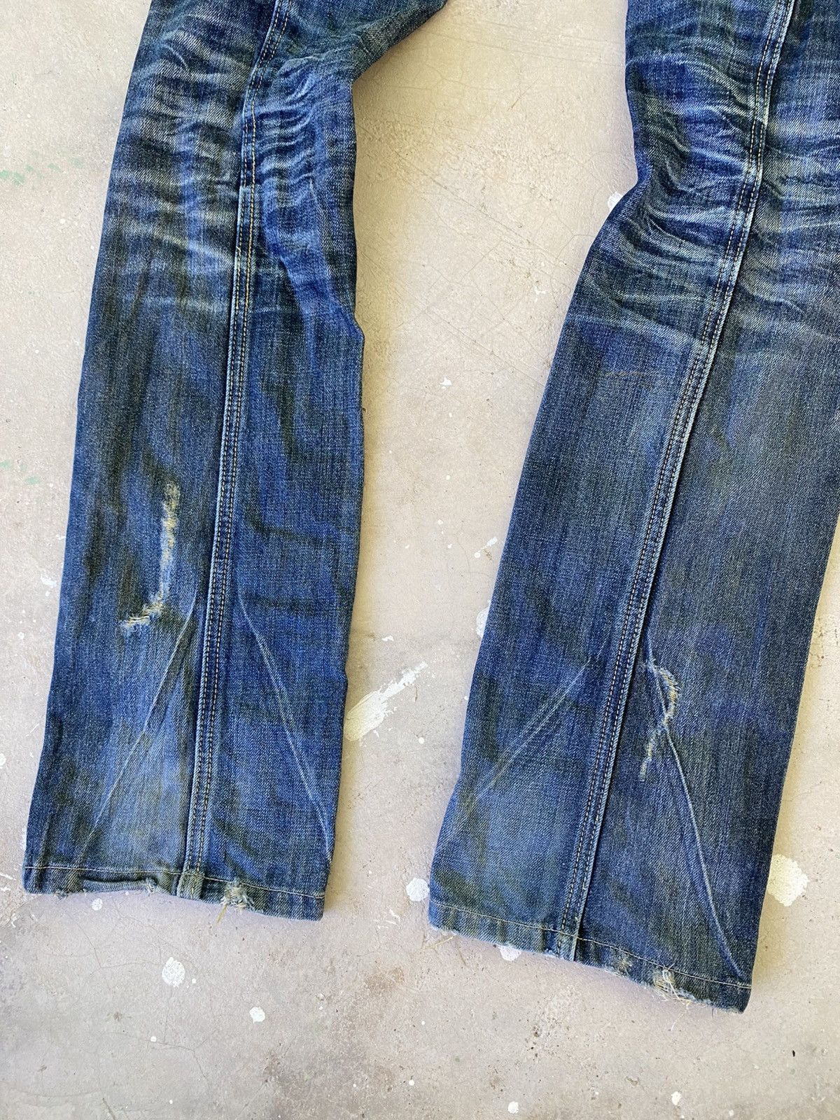 Japanese Brand Buffalo Distressed Flared Denim Jeans Y2K Size US 31 - 13 Thumbnail