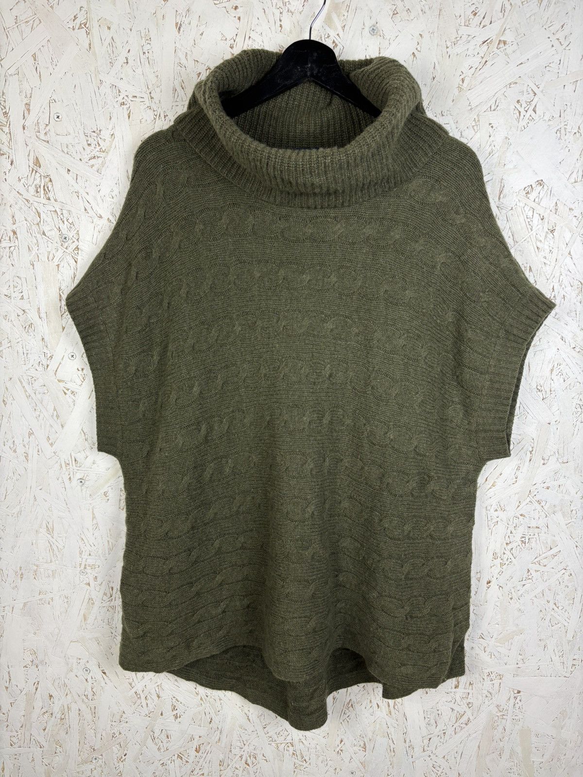 Polo Ralph Lauren Polo Ralph Lauren Cable Knit Cashmere Wool Turtleneck Vest Size S / US 4 / IT 40 - 1 Thumbnail