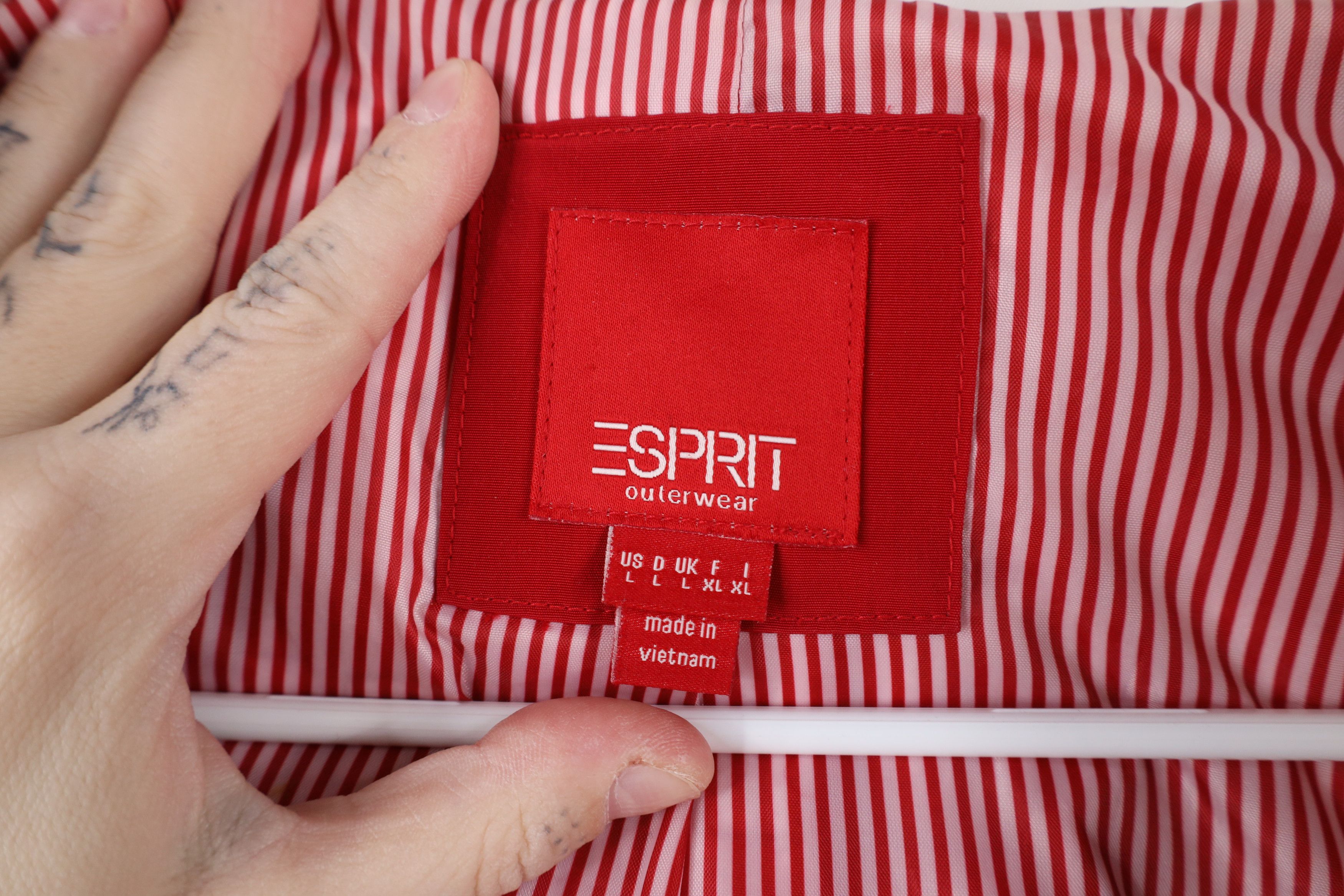 Esprit × Vintage Vintage 90s Y2K Esprit Quilted Hooded Jacket Coat Red Size L / US 10 / IT 46 - 8 Thumbnail
