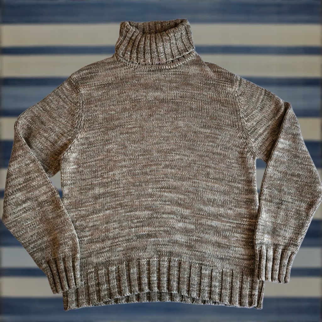 Banana Republic Banana Republic Women's Med Vintage Thick Ribbed Turtleneck Brown Cotton Sweater Size M / US 6-8 / IT 42-44 - 1 Thumbnail