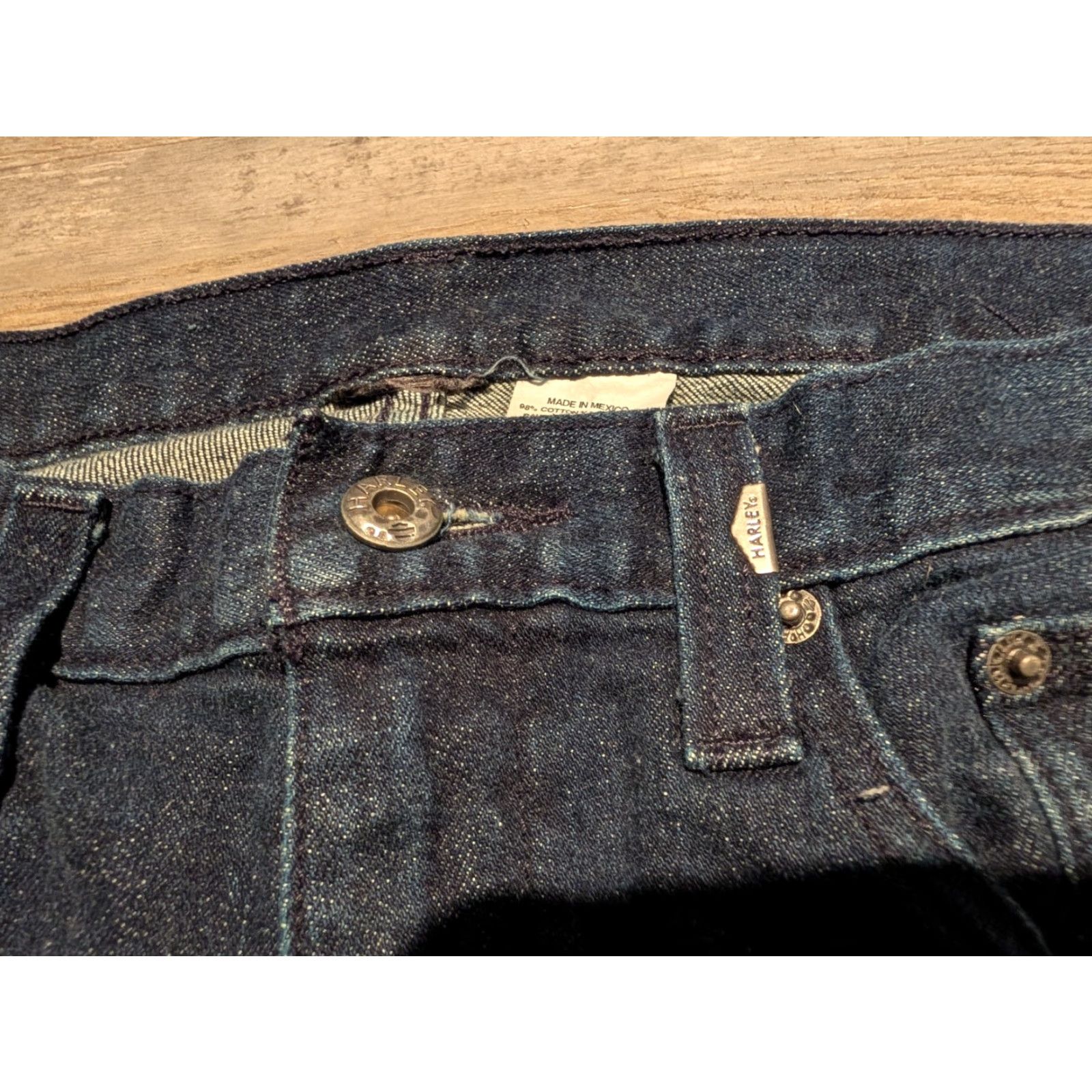 Harley Davidson Harley-Davidson Men's Black Label Core Skinny Fit Dark Blue Jeans 99031-16VM 5-Pocket Denim Zip Button Slim Mid Rise Regular 30X32 Mens Jeans Blue Size US 30 / EU 46 - 5 Thumbnail