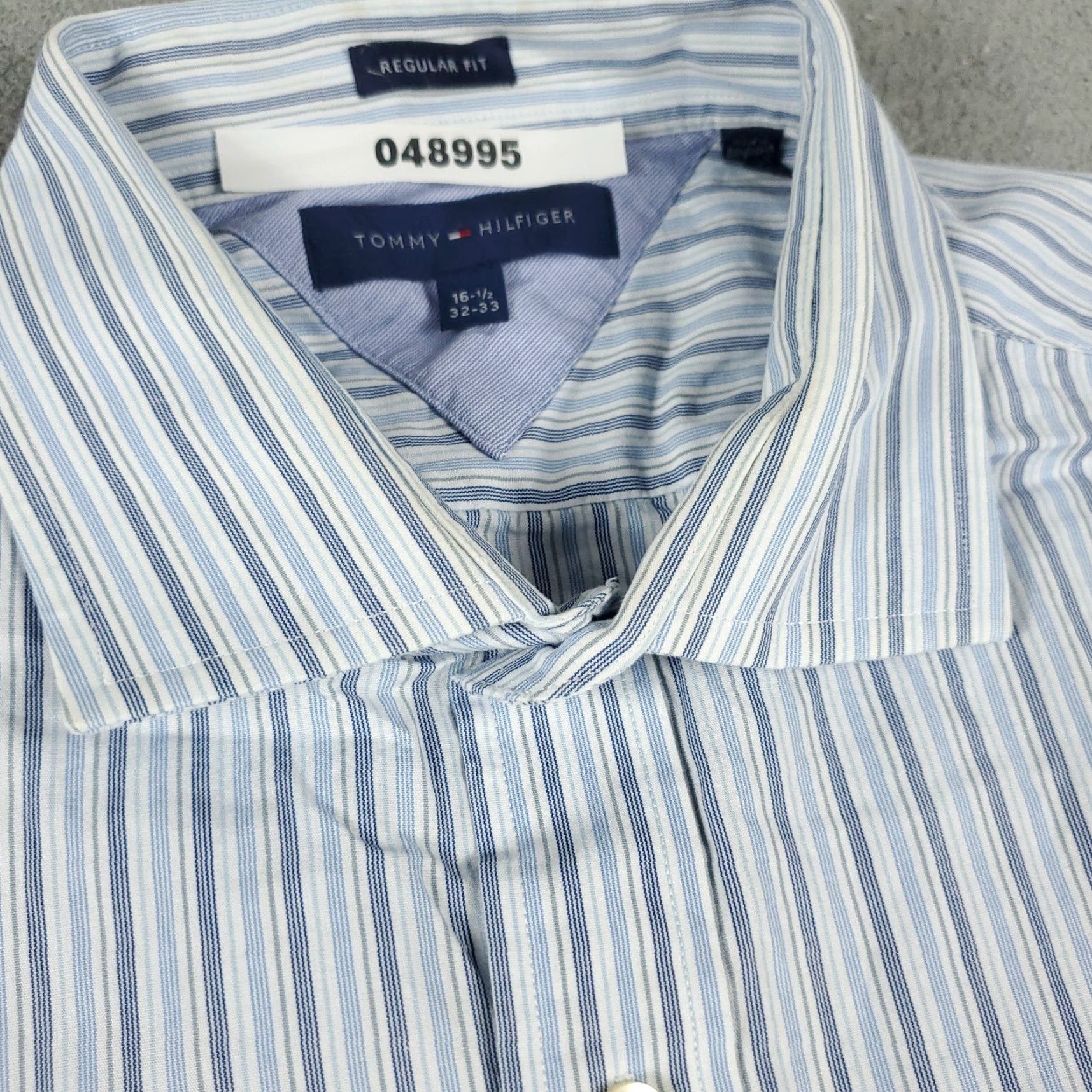 Tommy Hilfiger Tommy Hilfiger Shirt Men 16.5 Blue Striped Dress Long Sleeve Button-Down Casual Workwear Modern 90s? Size 42R - 3 Thumbnail