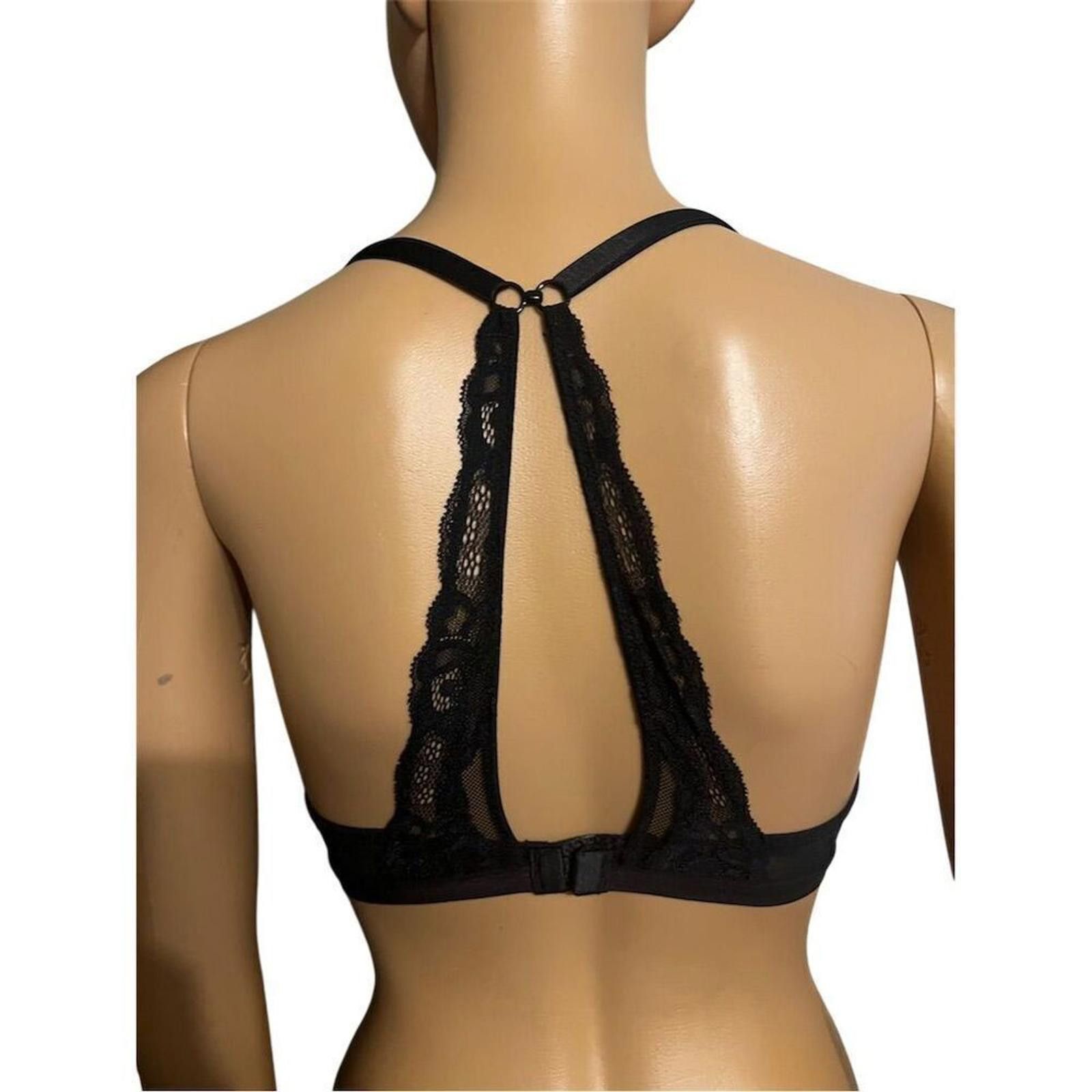 Other Adore Me Black Lace Balconette Bra 32D Sheer Mesh Underwire Size ONE SIZE - 5 Thumbnail