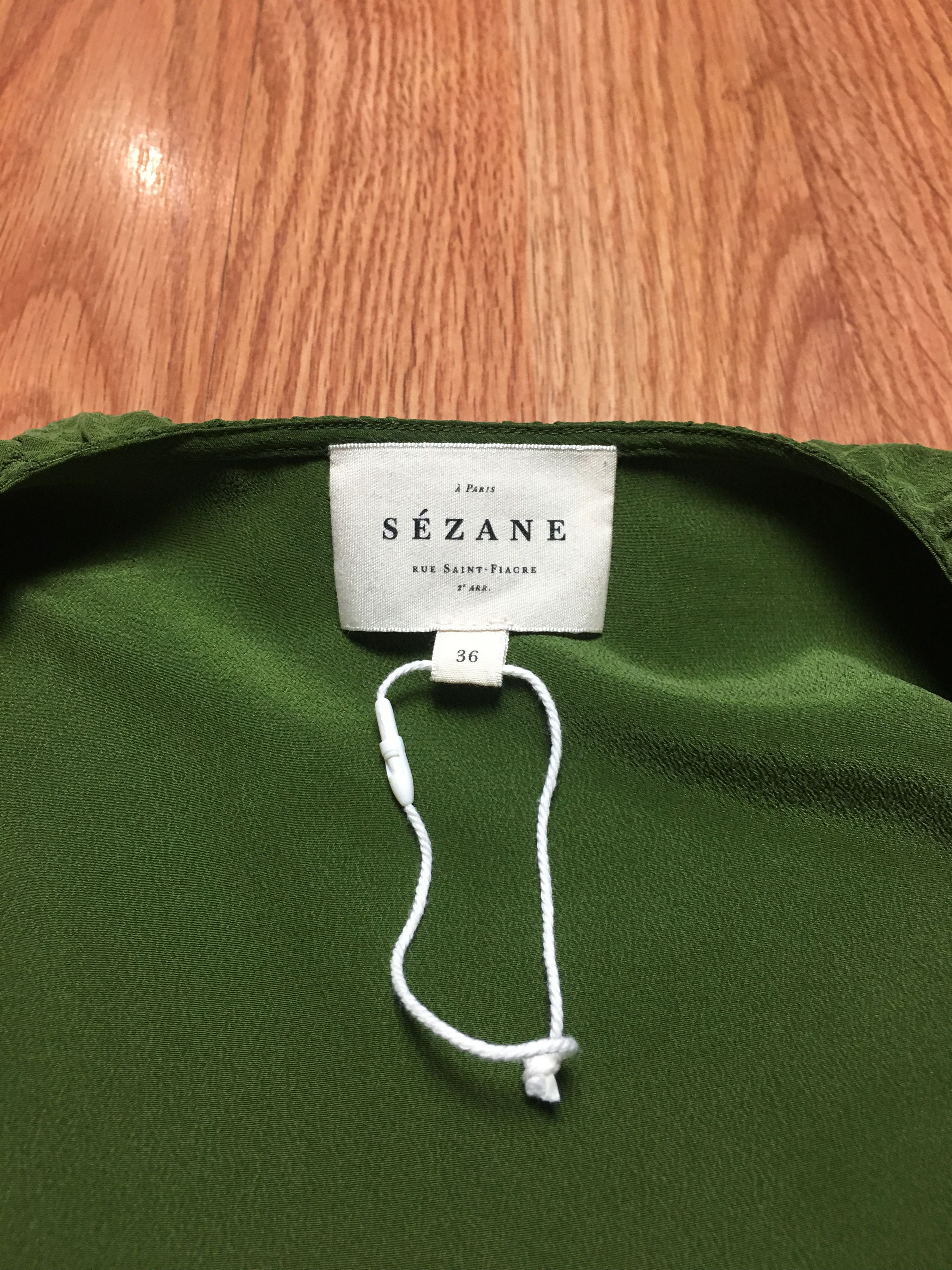 Sezane Sezane Rosine Green Silk Blouse Shirt Size EU 36 Size XS / US 0-2 / IT 36-38 - 12 Thumbnail