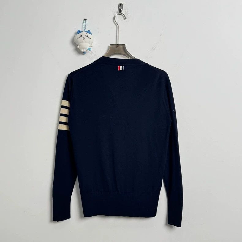 Thom Browne THOM BROWNE Navy Four Stripe Wool Cardigan 2502-Nextarrow Size US M / EU 48-50 / 2 - 3 Thumbnail