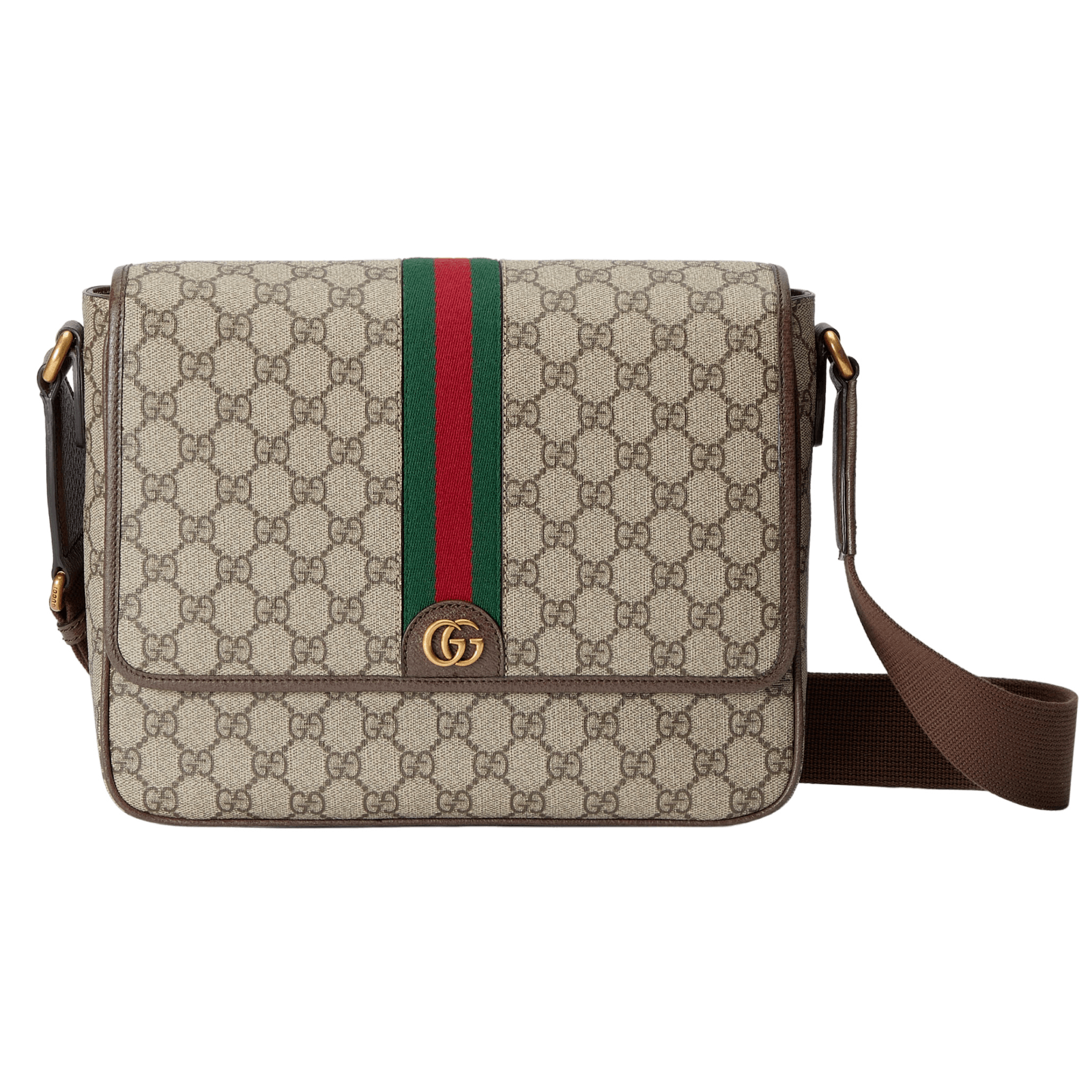 GUCCI Ophidia Medium Beige/Ebony GG Canvas Messenger