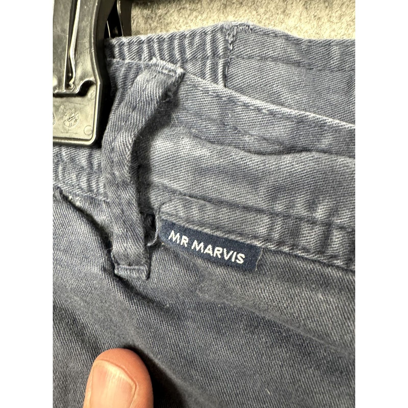 Vintage Mr Marvis Shorts Mens Medium Blue The Cosmics Chino Classic Handmade Portugal Size US 31 - 4 Thumbnail