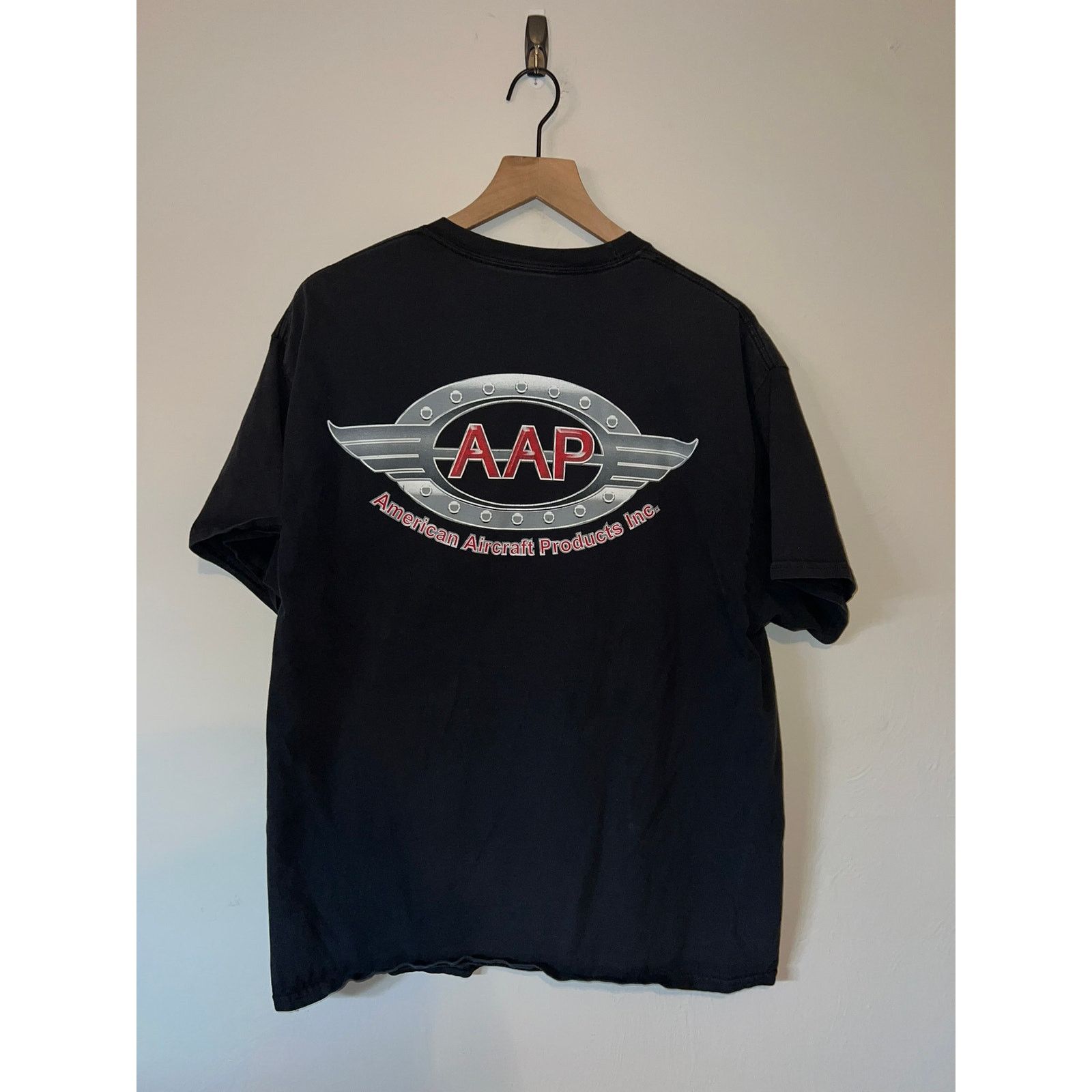 Hanes Y2K AAP American Aircraft Products Inc Logo Shirt 2000s XL Size US XL / EU 56 / 4 - 5 Thumbnail