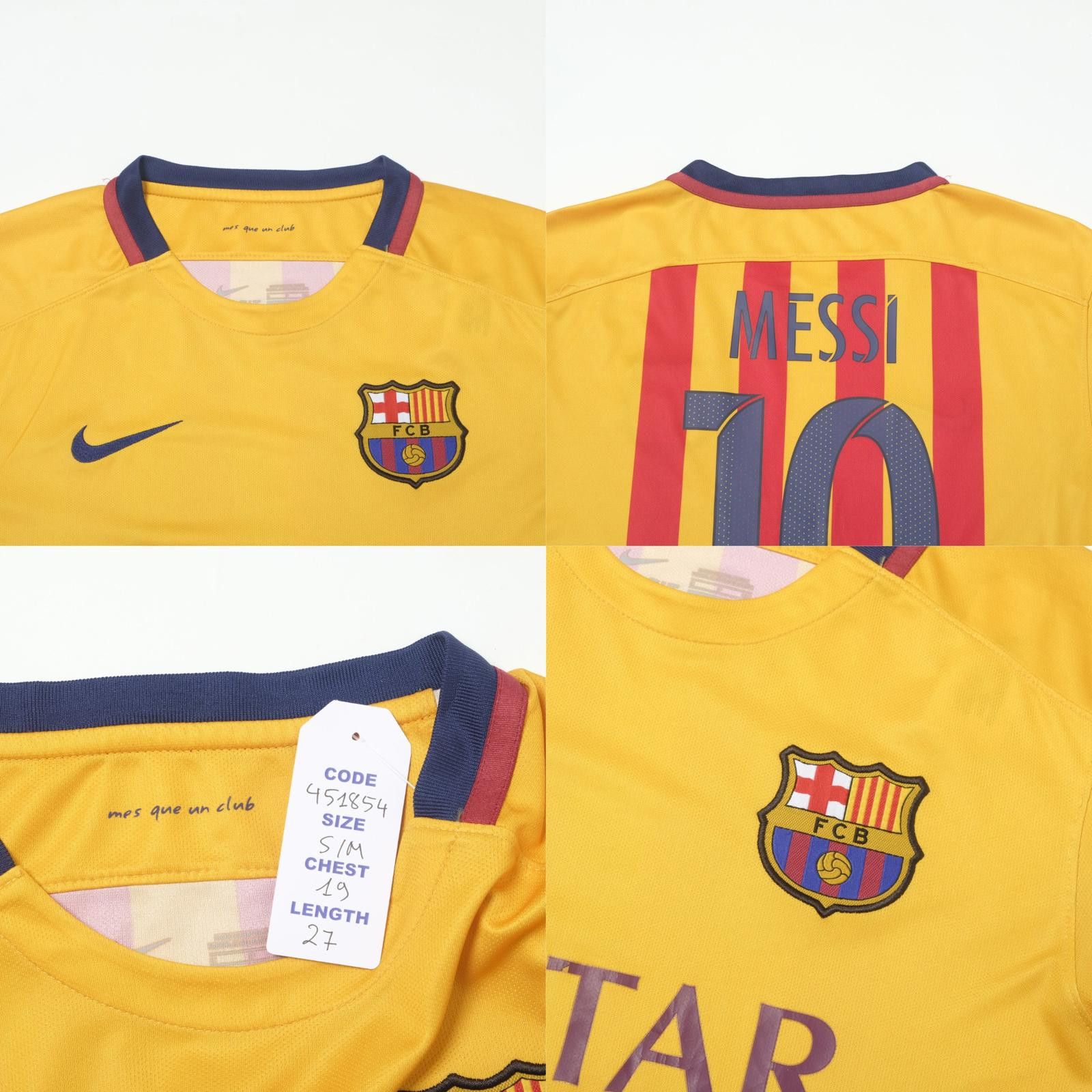 Nike 2015/16 Barcelona Away Shirt Messi Nike (S/M) Size US S / EU 44-46 / 1 - 5 Thumbnail
