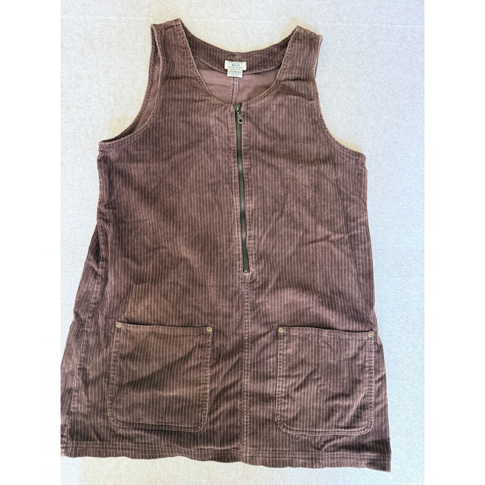 Other Vintage Corduroy Jumper Dress Brown Kikomo Sleeveless Zip F Size L / US 10 / IT 46 - 4 Thumbnail