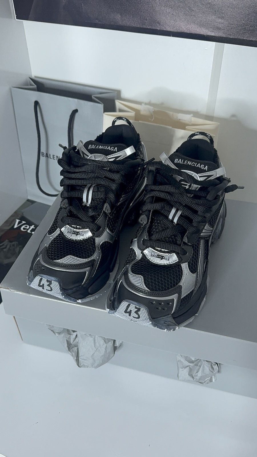 Balenciaga ✅ Balenciaga Runner 1 Balck Selver 43 Grey Size US 10.5 / EU 43-44 - 4 Thumbnail