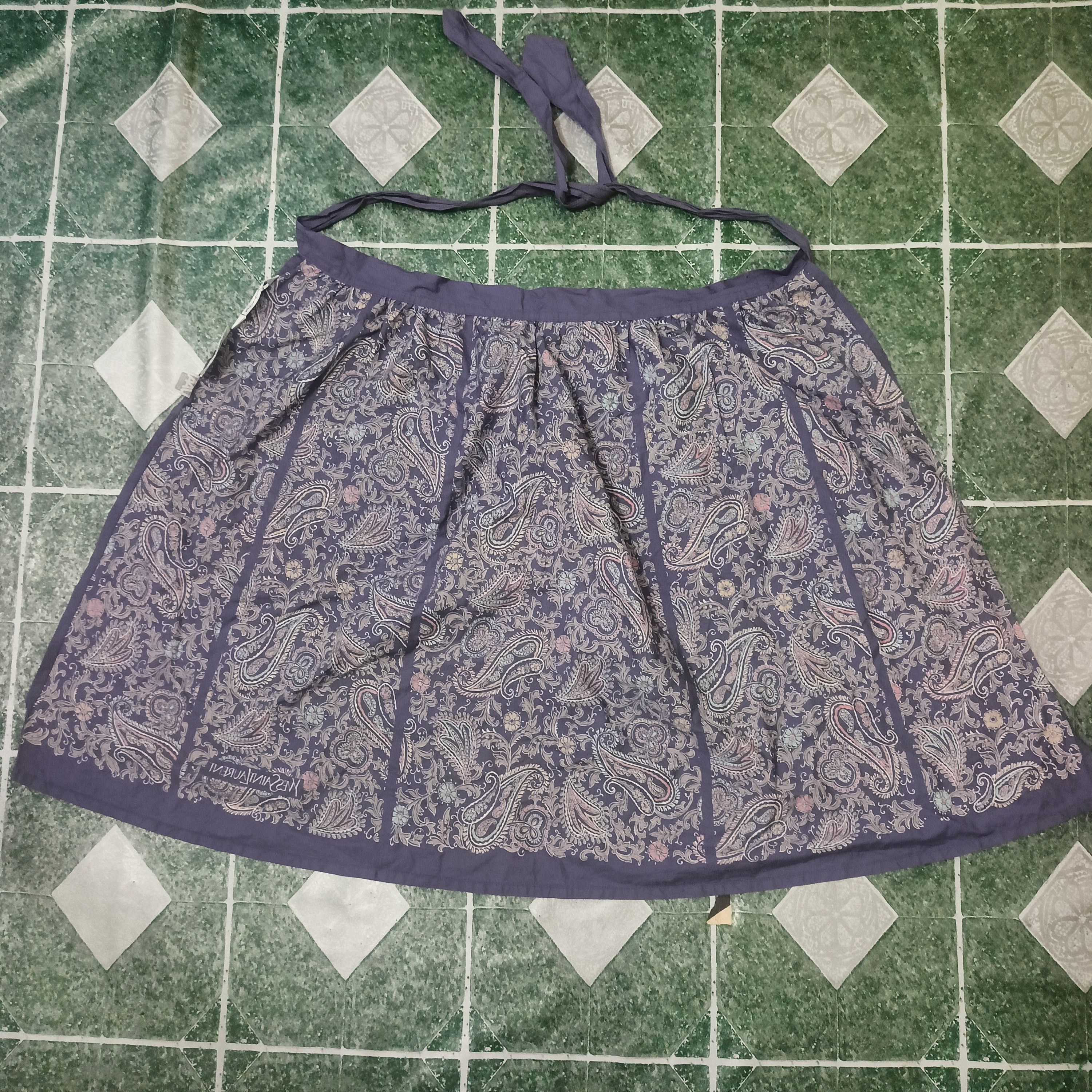 Saint Laurent Paris Rare Vtg YvesSaintLaurent YSL Apron Bandana Design Size ONE SIZE - 6 Thumbnail