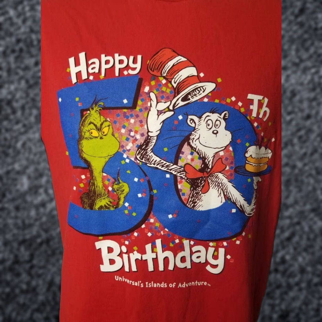Vintage VINTAGE Universal Studios Islands of Adventure Cat in the Hat T Shirt Mens L Double-Sided Red 90s Theme Boys? Size US L / EU 52-54 / 3 - 1 Thumbnail