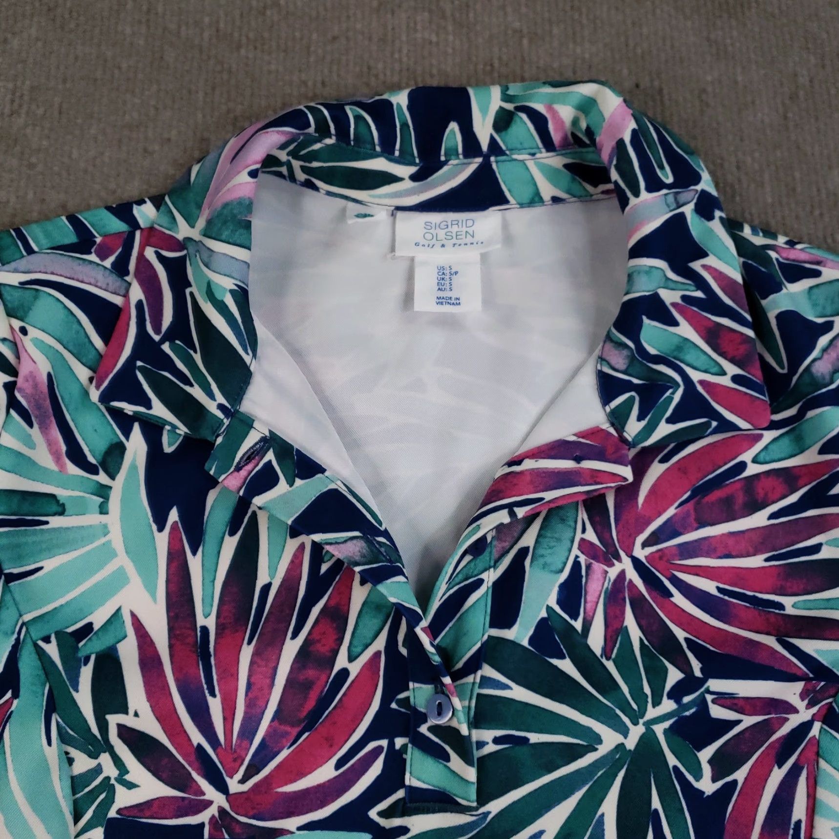 Pinko Sigrid Olsen Dress Womens Small Pink Blue Green Leaf Print Golf Tennis Pockets Size S / US 4 / IT 40 - 7 Thumbnail