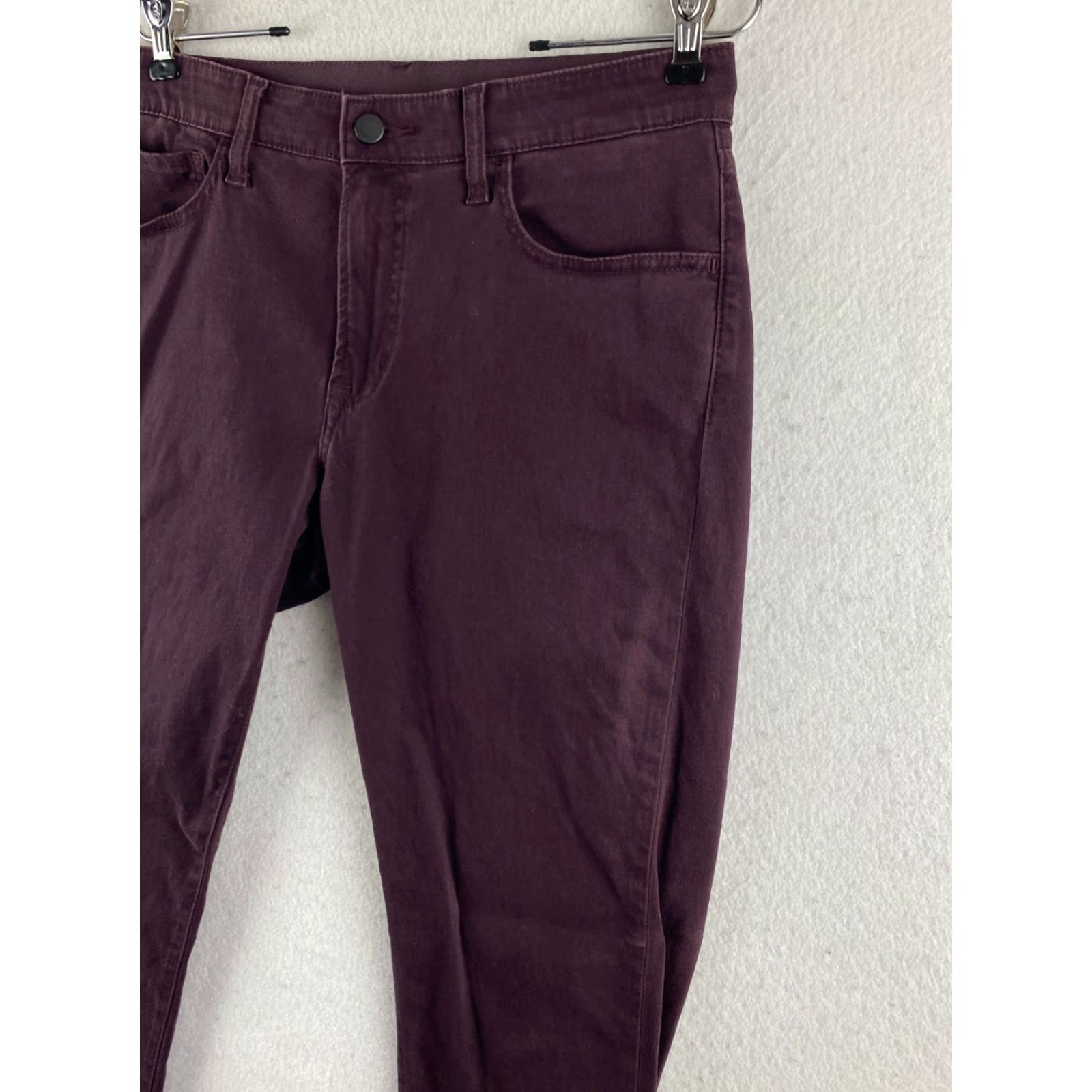 Uniqlo Uniqlo Jeans Womens 6 Maroon Skinny Elastic Drawstring Waist Dark Wash Denim Size 28" / US 6 / IT 42 - 7 Thumbnail