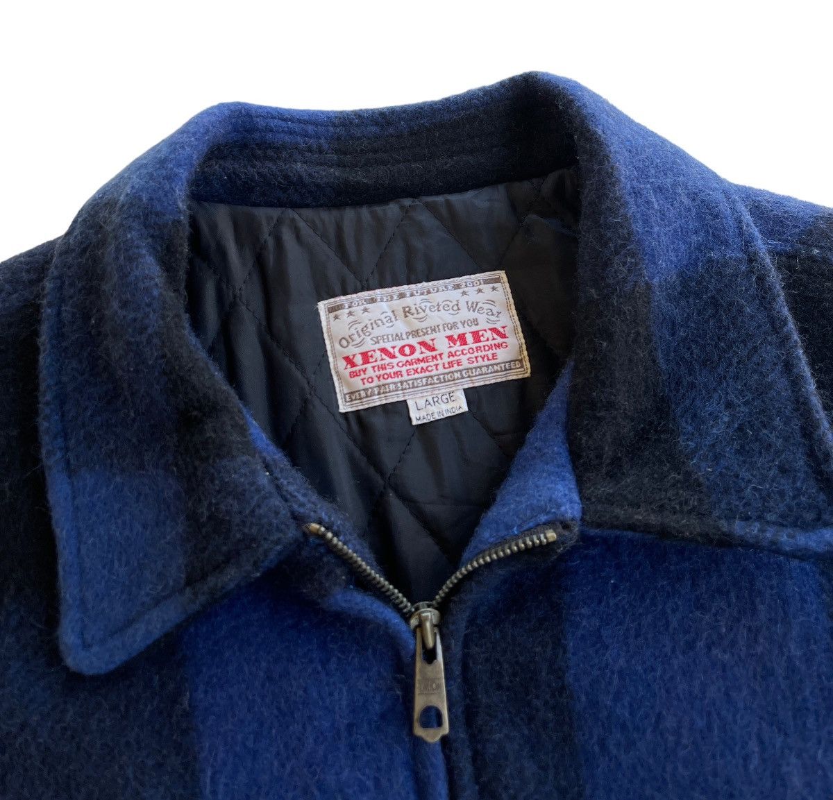 Vintage Xenon Men Wool Quilted Tartan Jacket Size US L / EU 52-54 / 3 - 6 Thumbnail