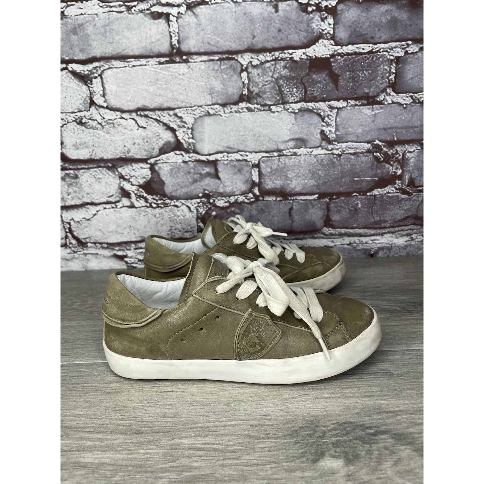 Philippe Model Philippe Model Paris Olive Green Leather Casual Sneakers Jun Size US 12 / IT 42 - 15 Thumbnail