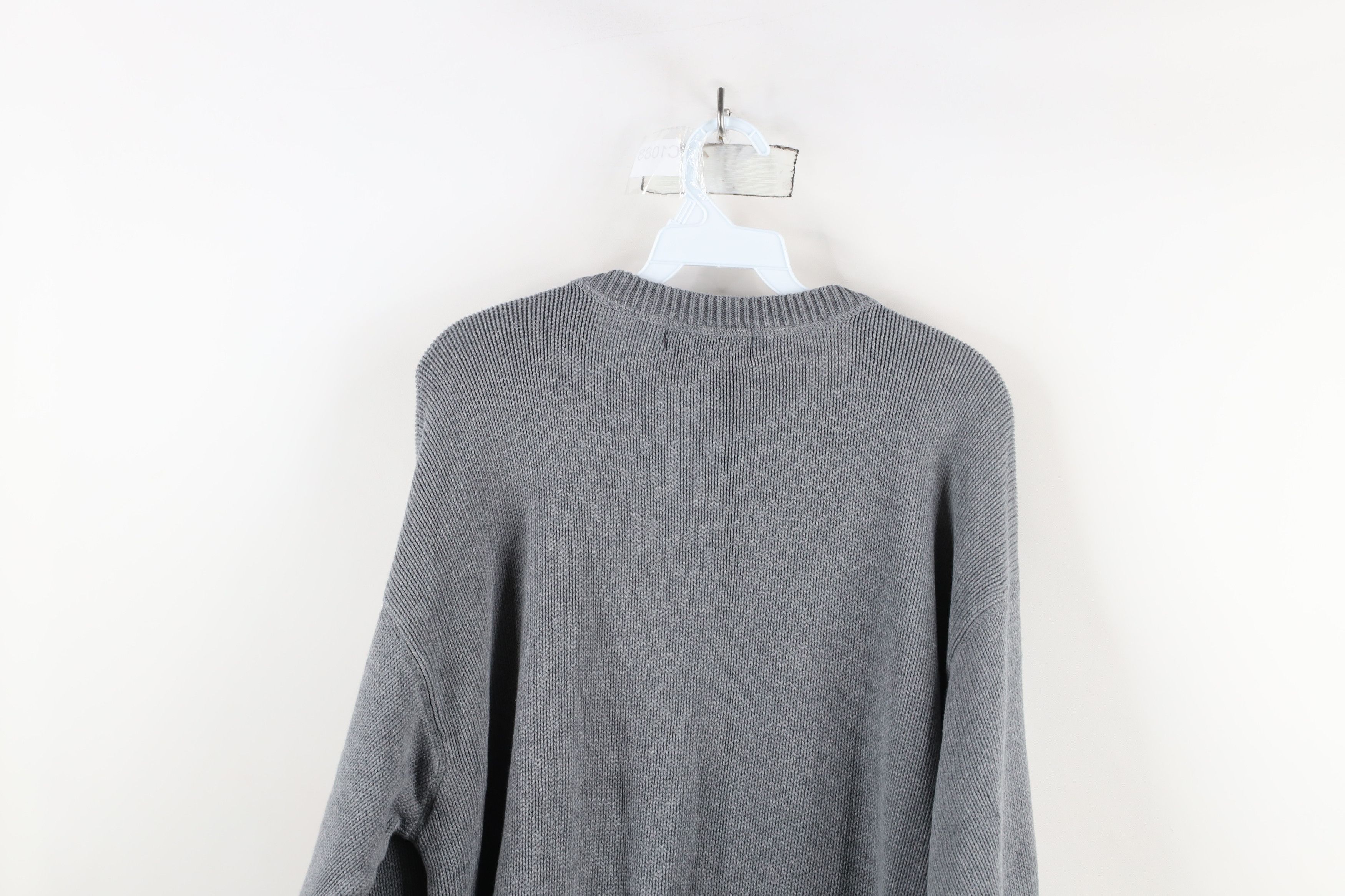 Vintage Vintage 90s Streetwear Cotton Knit Crewneck Sweater Gray Size US XL / EU 56 / 4 - 8 Thumbnail